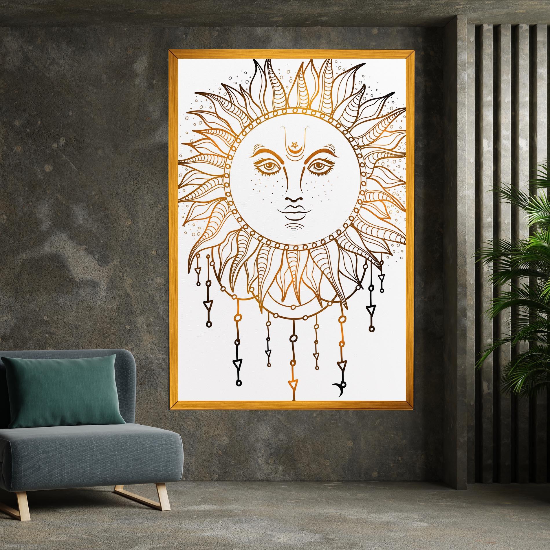 Tablou Canvas Gold Sun Face mockup 7