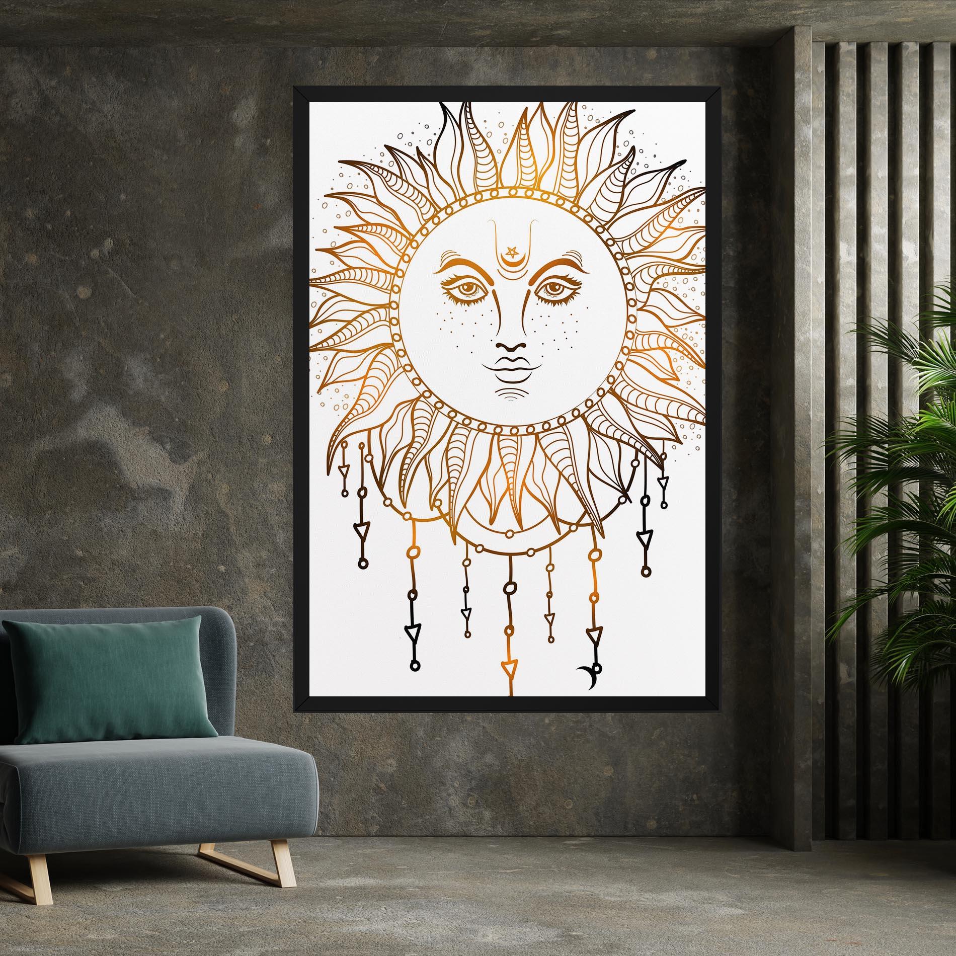 Tablou Canvas Gold Sun Face mockup 7