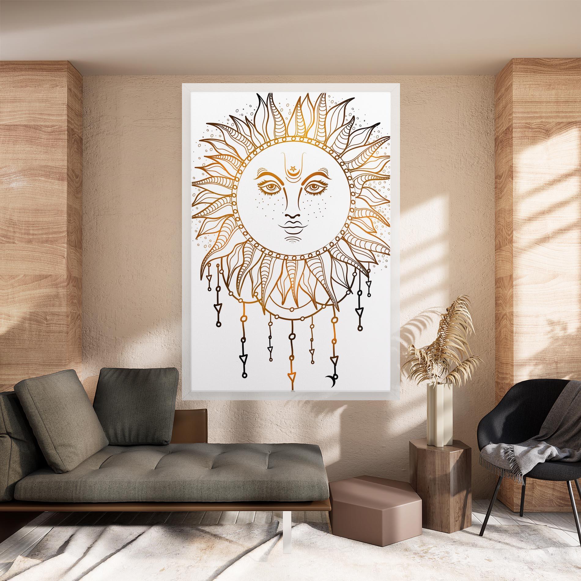 Tablou Canvas Gold Sun Face mockup 8