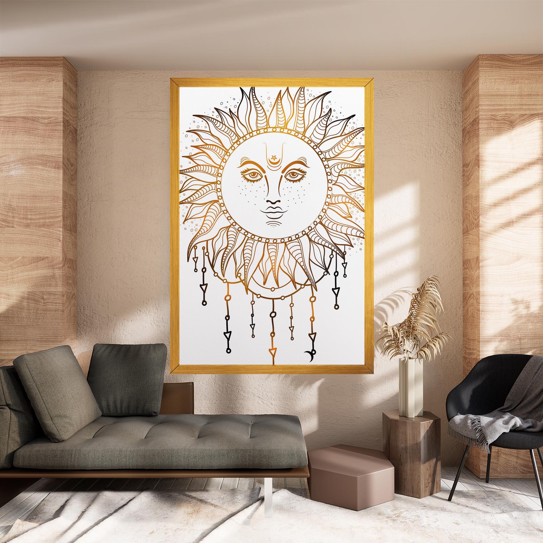 Tablou Canvas Gold Sun Face mockup 8