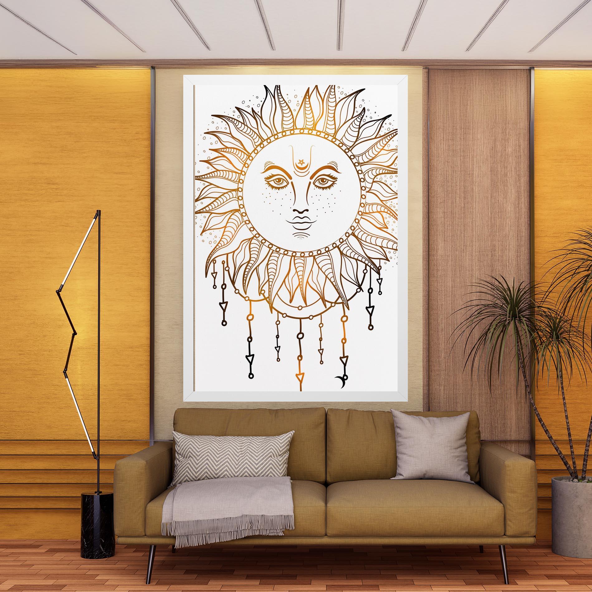 Tablou Canvas Gold Sun Face mockup 9