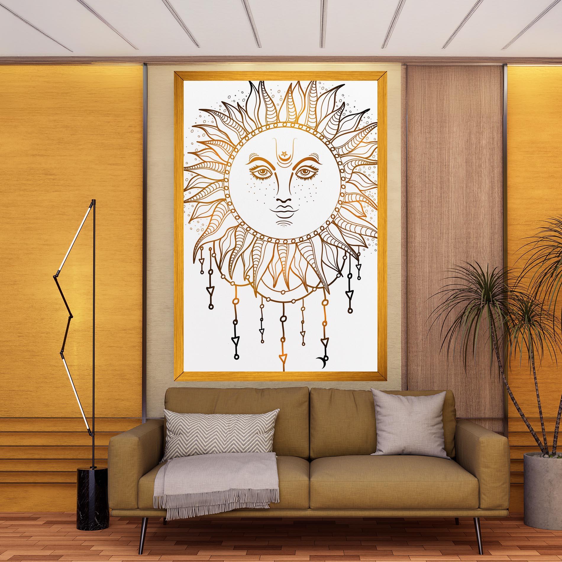 Tablou Canvas Gold Sun Face mockup 9