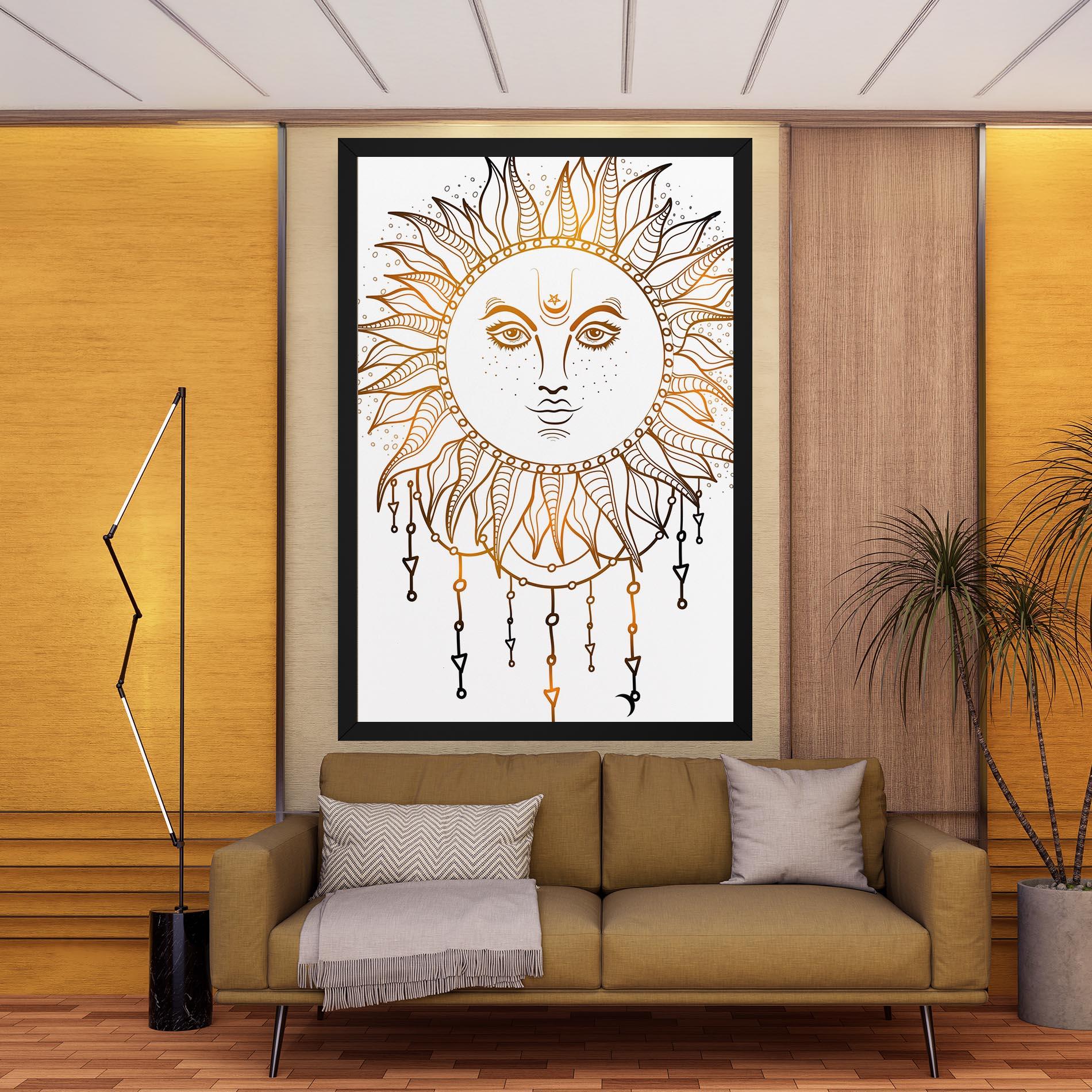Tablou Canvas Gold Sun Face mockup 9