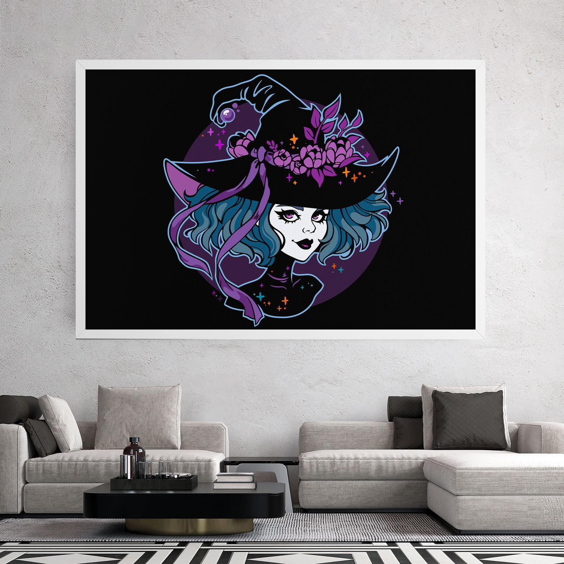 Tablou Canvas Cute Purple Witch mockup 2