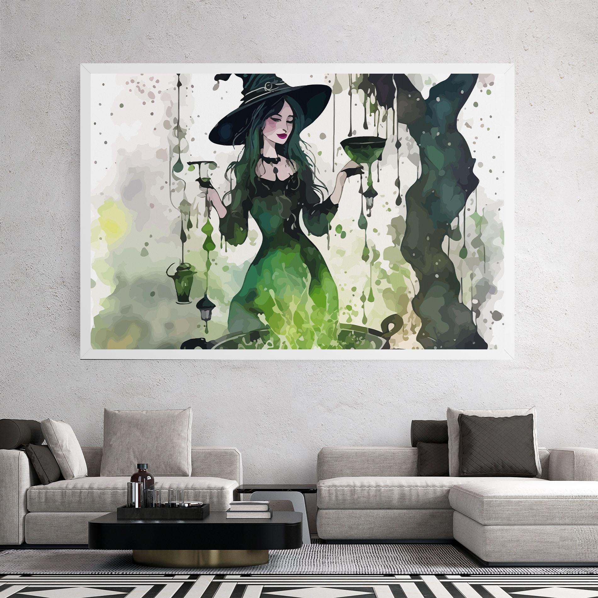 Tablou Canvas Green Light Witch mockup 2