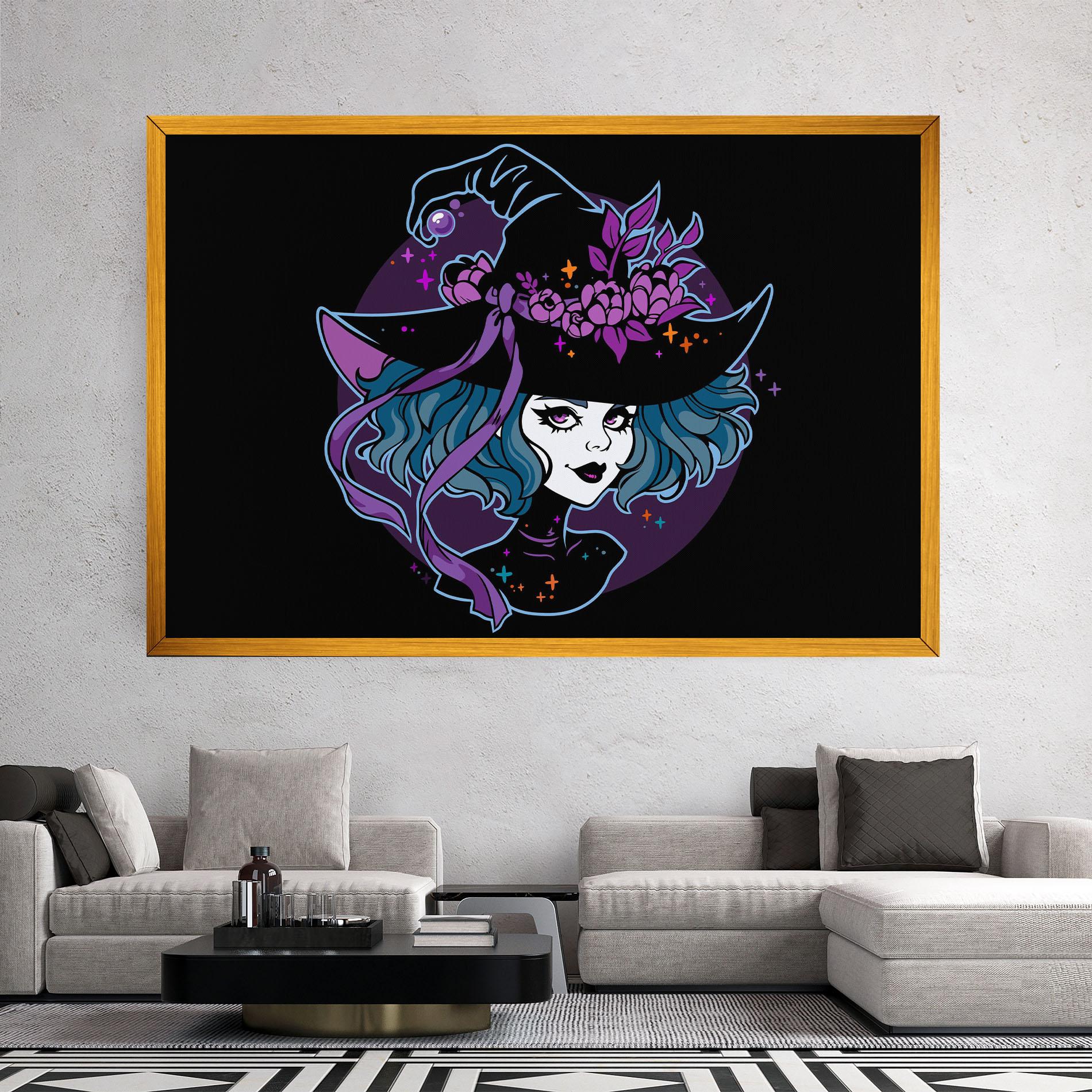 Tablou Canvas Cute Purple Witch mockup 2