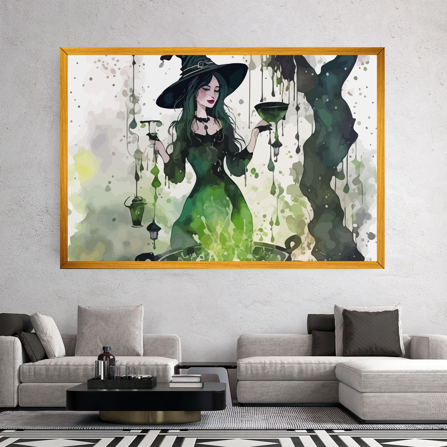 Tablou Canvas Green Light Witch mockup 2