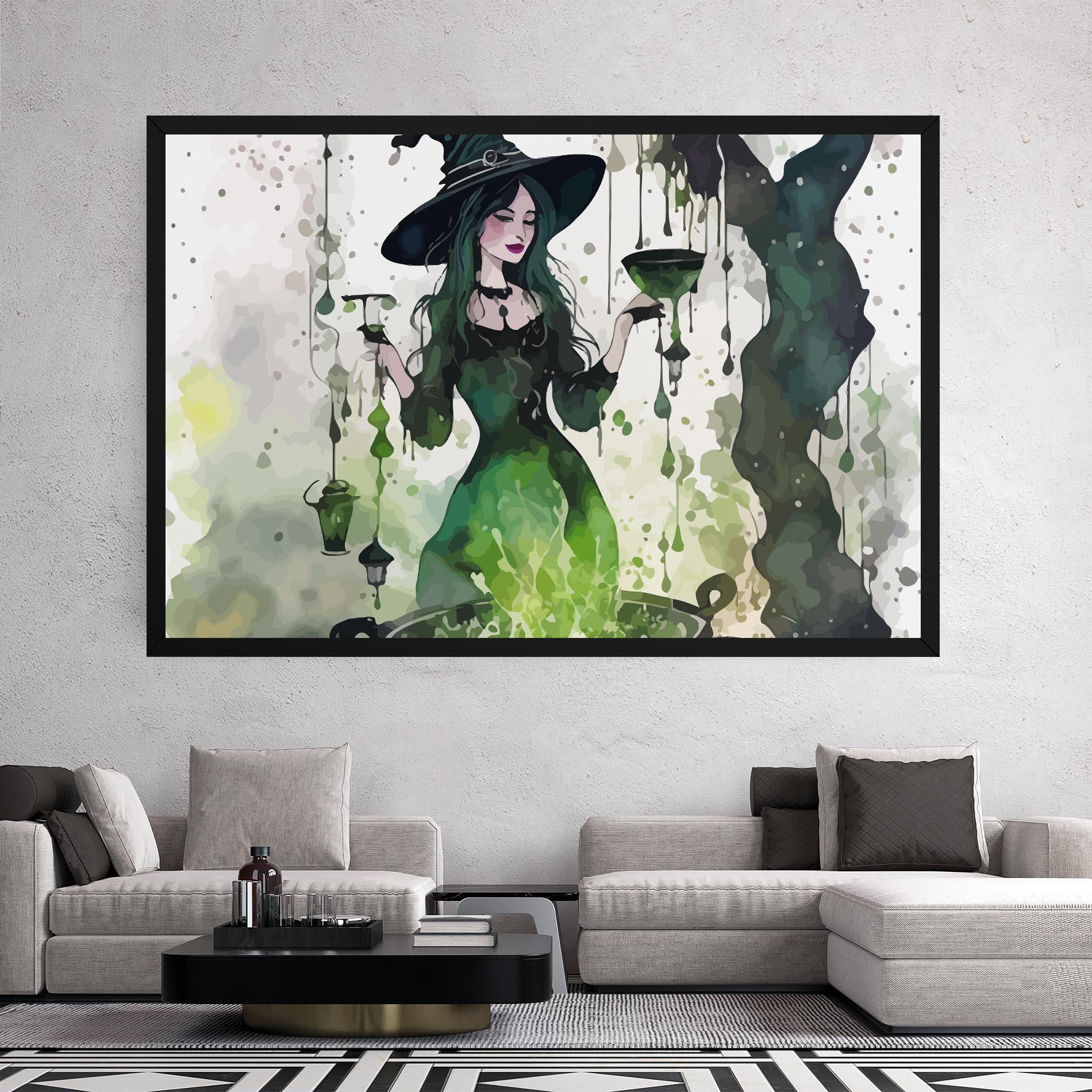 Tablou Canvas Green Light Witch mockup 2