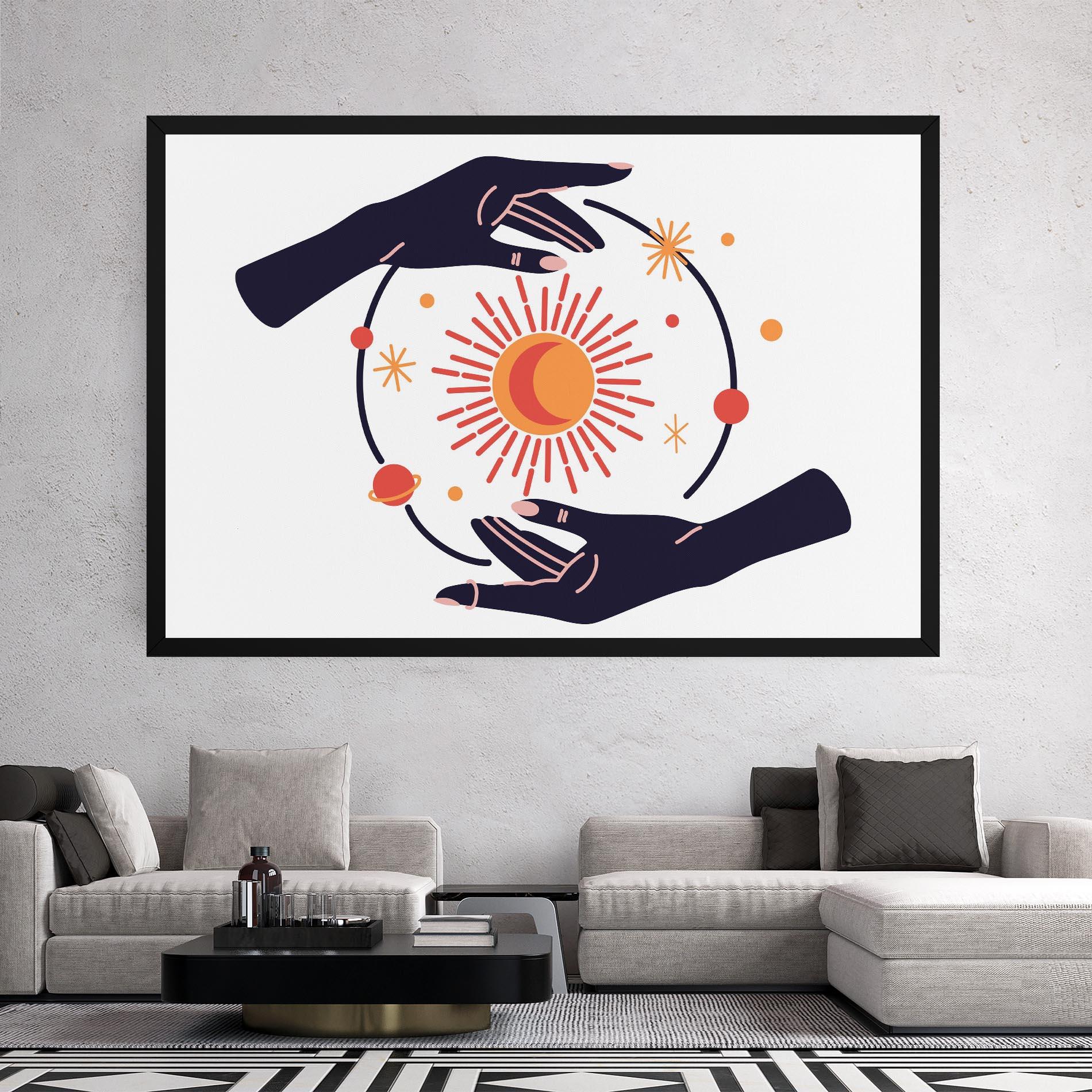 Tablou Canvas Purple Magic Hands mockup 2