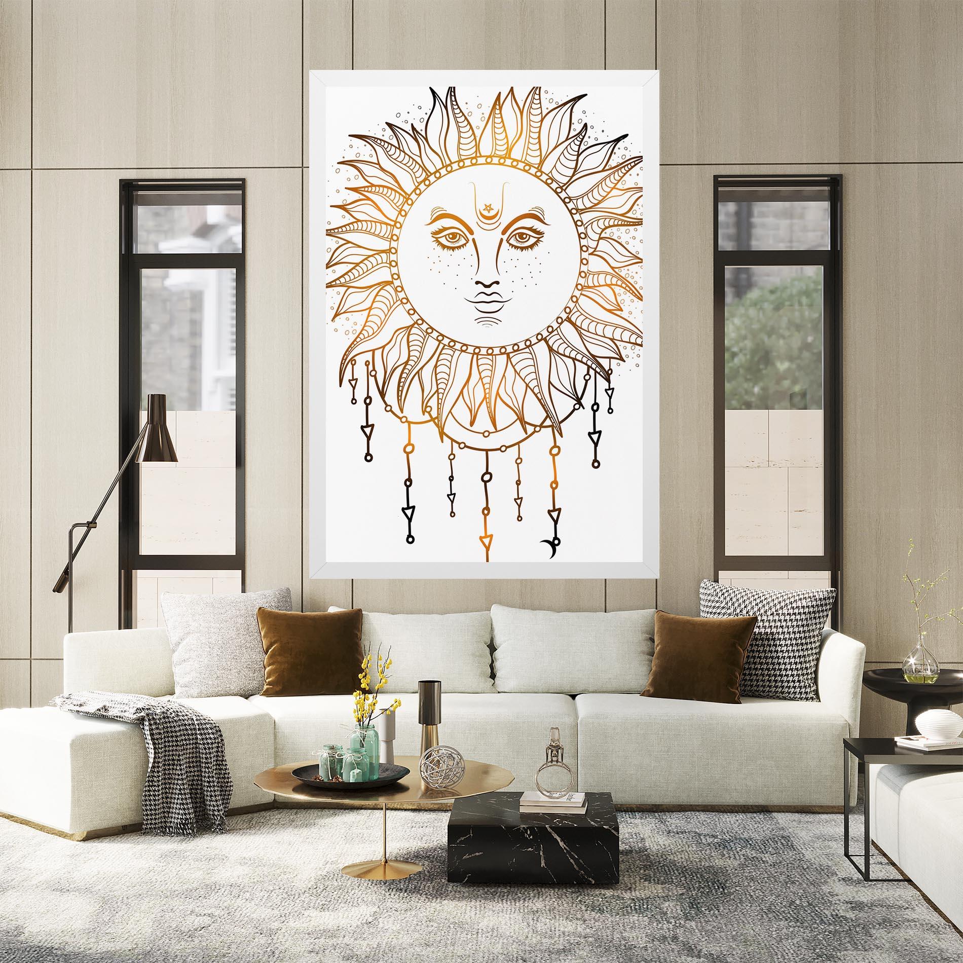 Tablou Canvas Gold Sun Face mockup 2