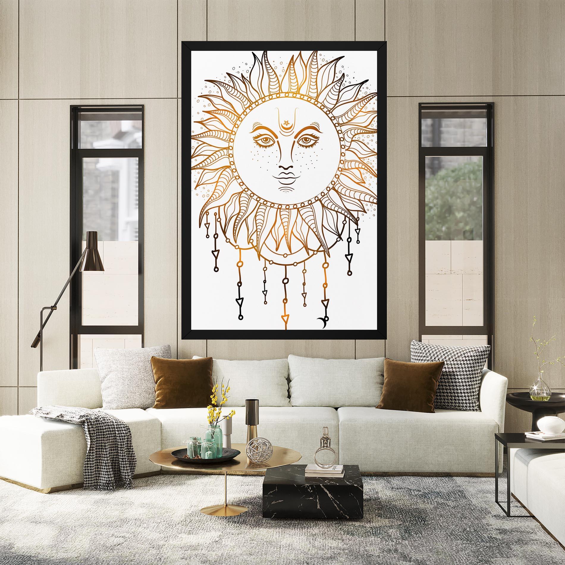 Tablou Canvas Gold Sun Face mockup 2