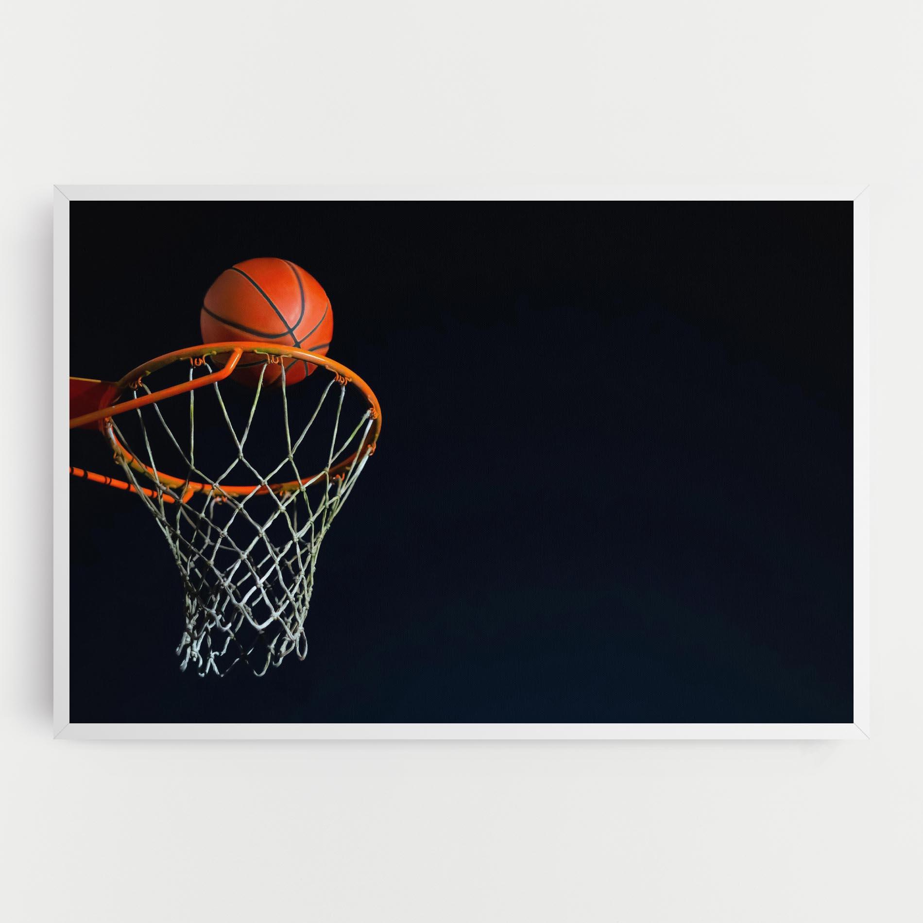 Tablou Canvas Basketball Hoop On Black mockup 0