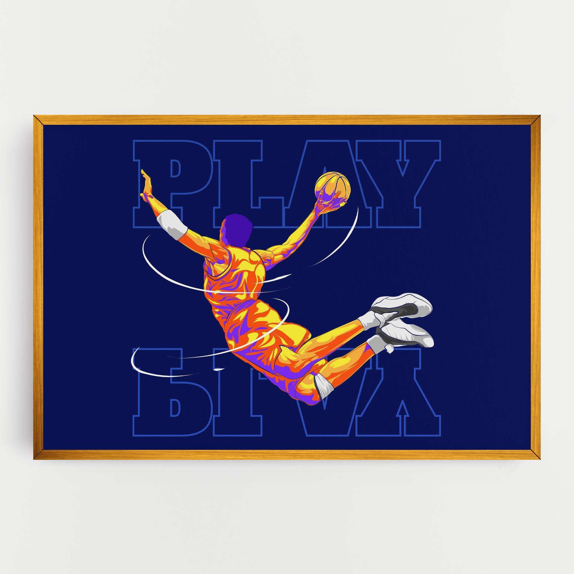 Tablou Canvas Basketball Blue mockup 0