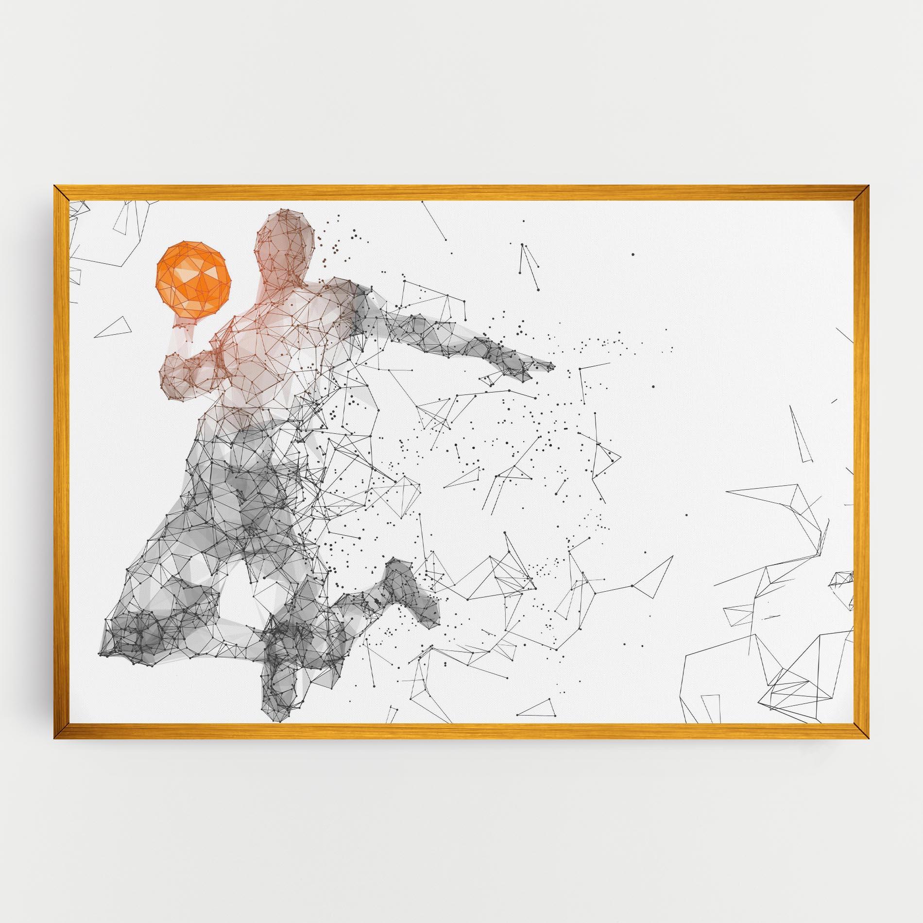 Tablou Canvas Orange Line Basket mockup 0