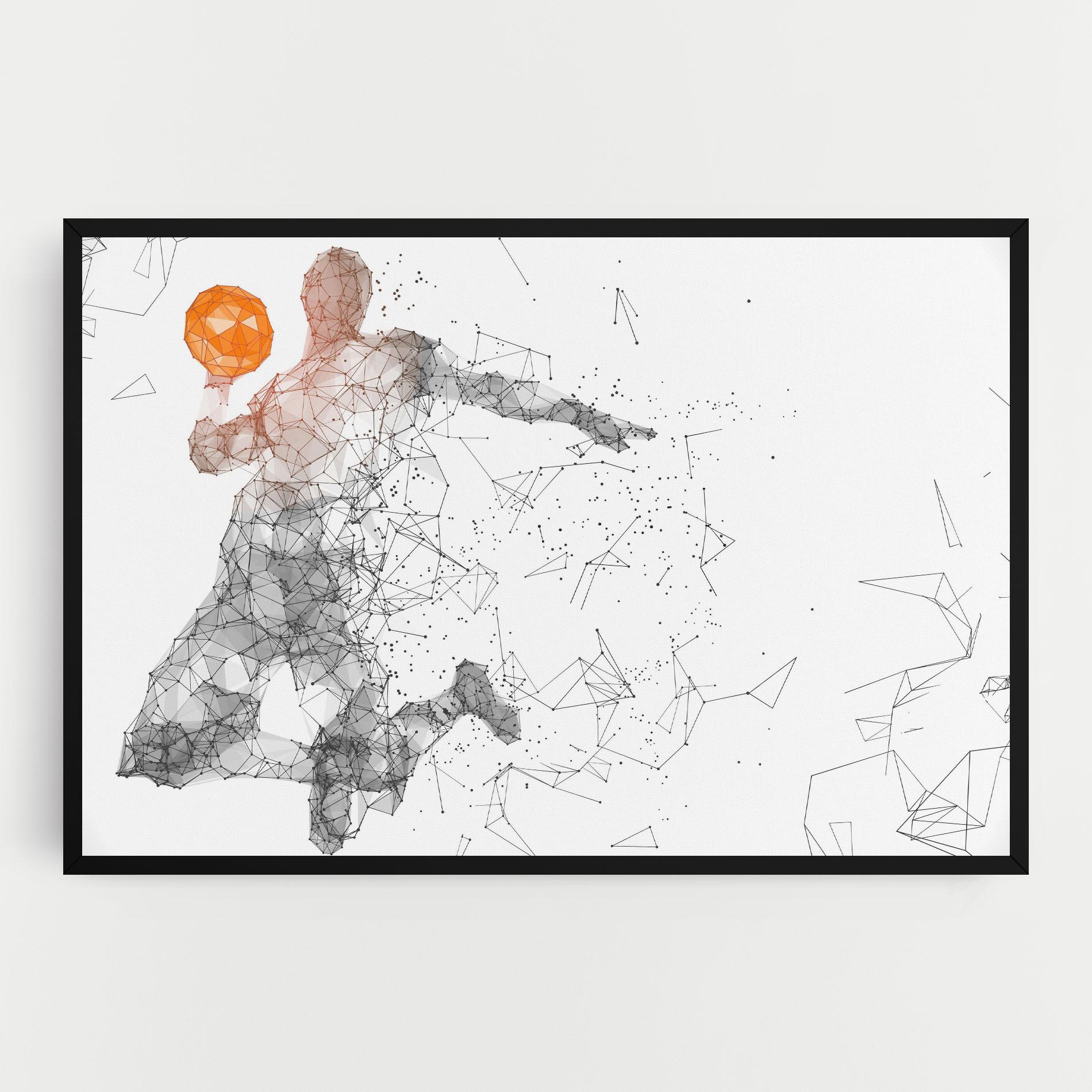 Tablou Canvas Orange Line Basket mockup 0