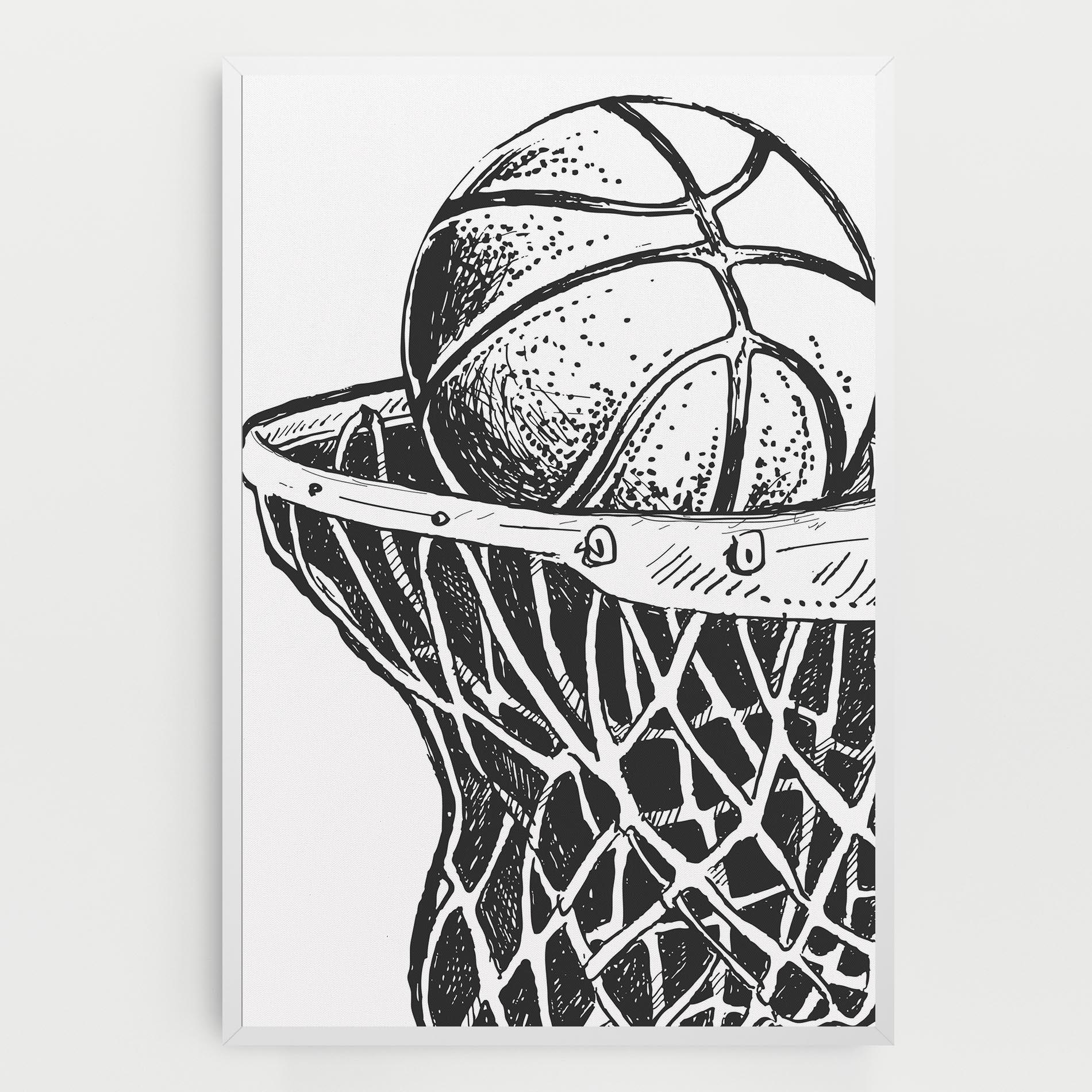 Tablou Canvas Basketball Grey Hoop mockup 0
