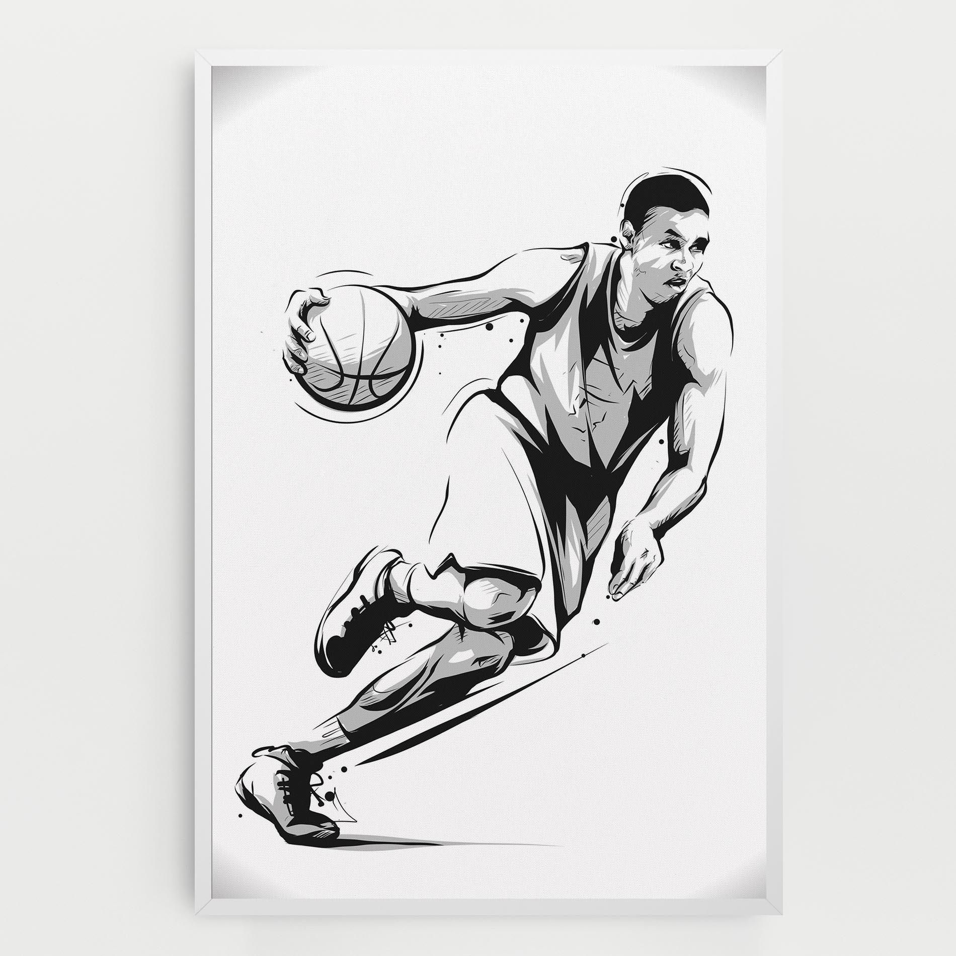 Tablou Canvas Basketball Player Line mockup 0