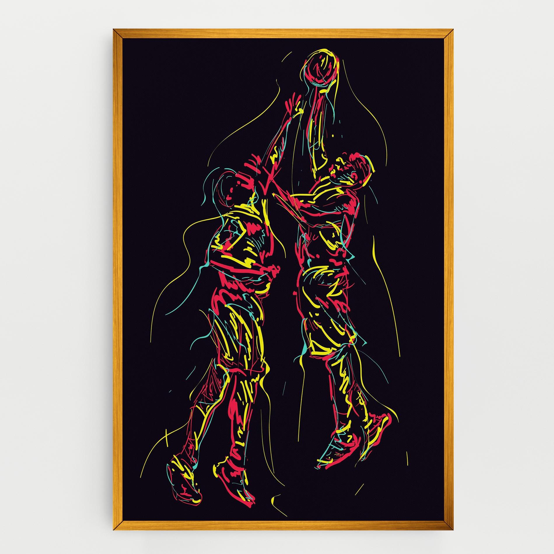 Tablou Canvas Basket Line Jump mockup 0