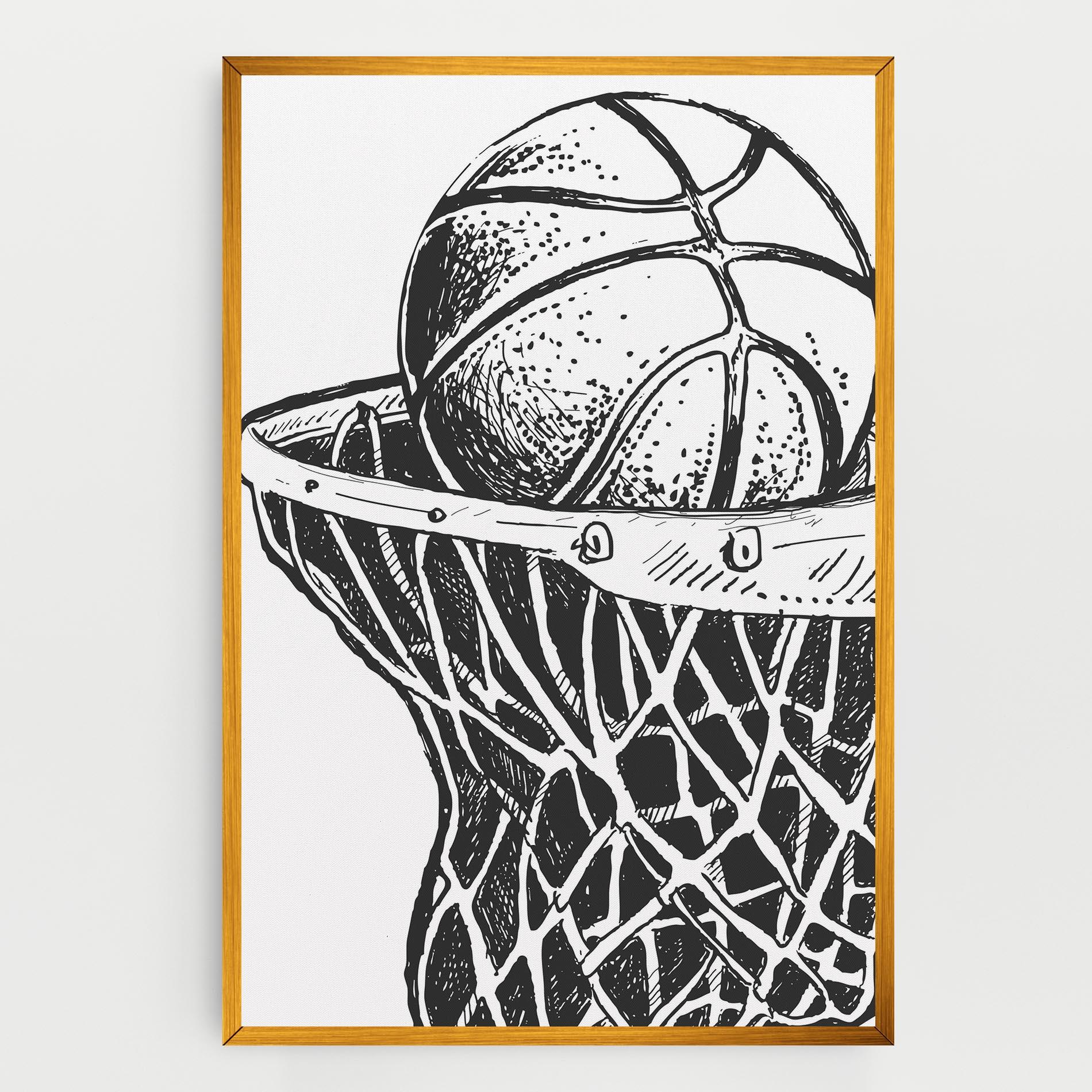 Tablou Canvas Basketball Grey Hoop mockup 0