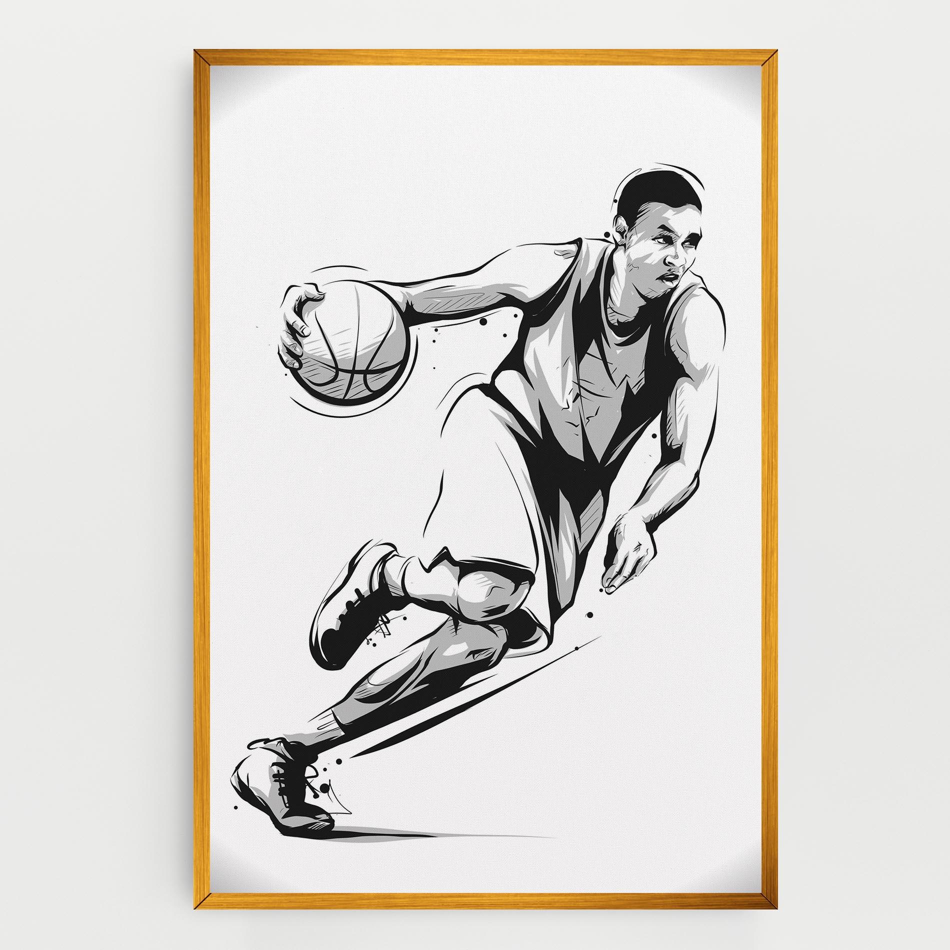 Tablou Canvas Basketball Player Line mockup 0