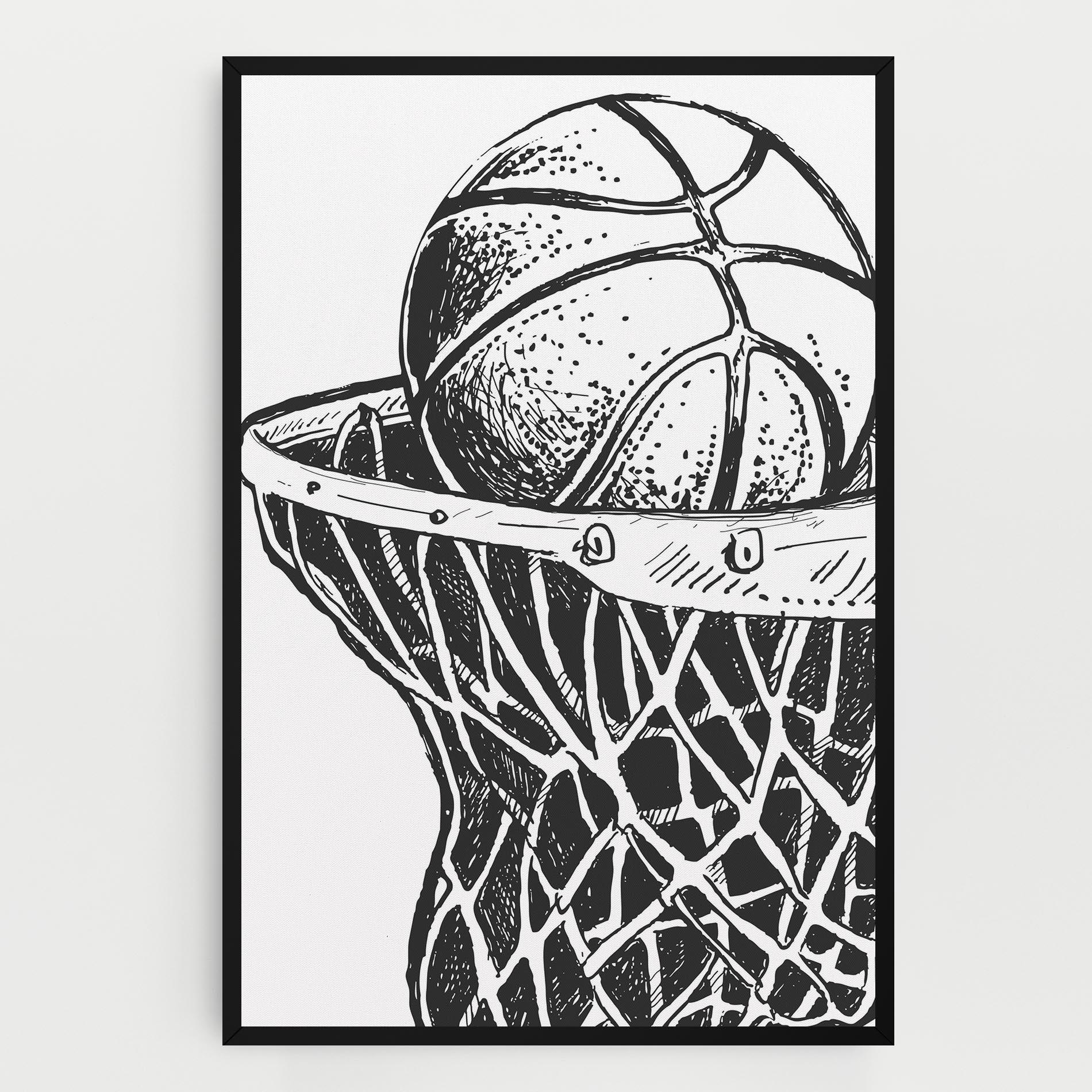 Tablou Canvas Basketball Grey Hoop mockup 0