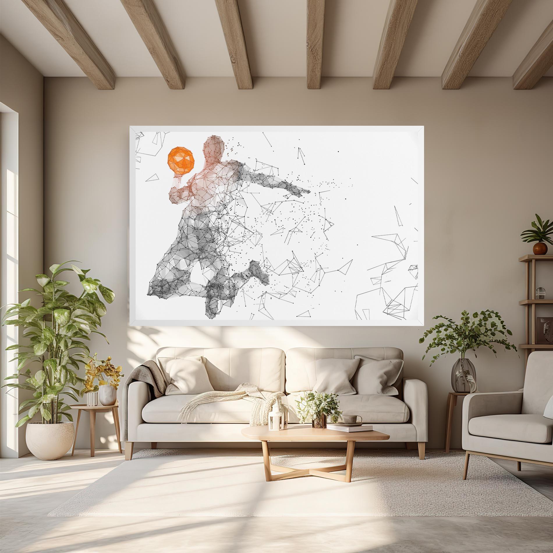 Tablou Canvas Orange Line Basket mockup 6