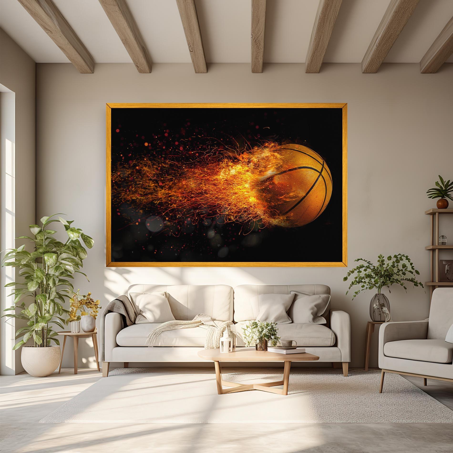 Tablou Canvas Basket Ball Flame mockup 6