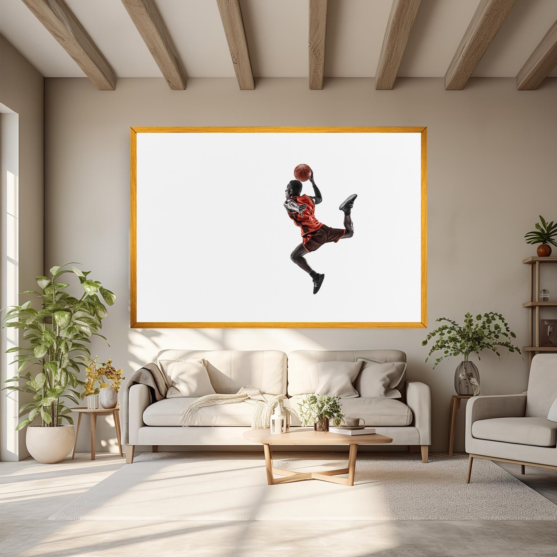Tablou Canvas Basketball Player Flying mockup 6