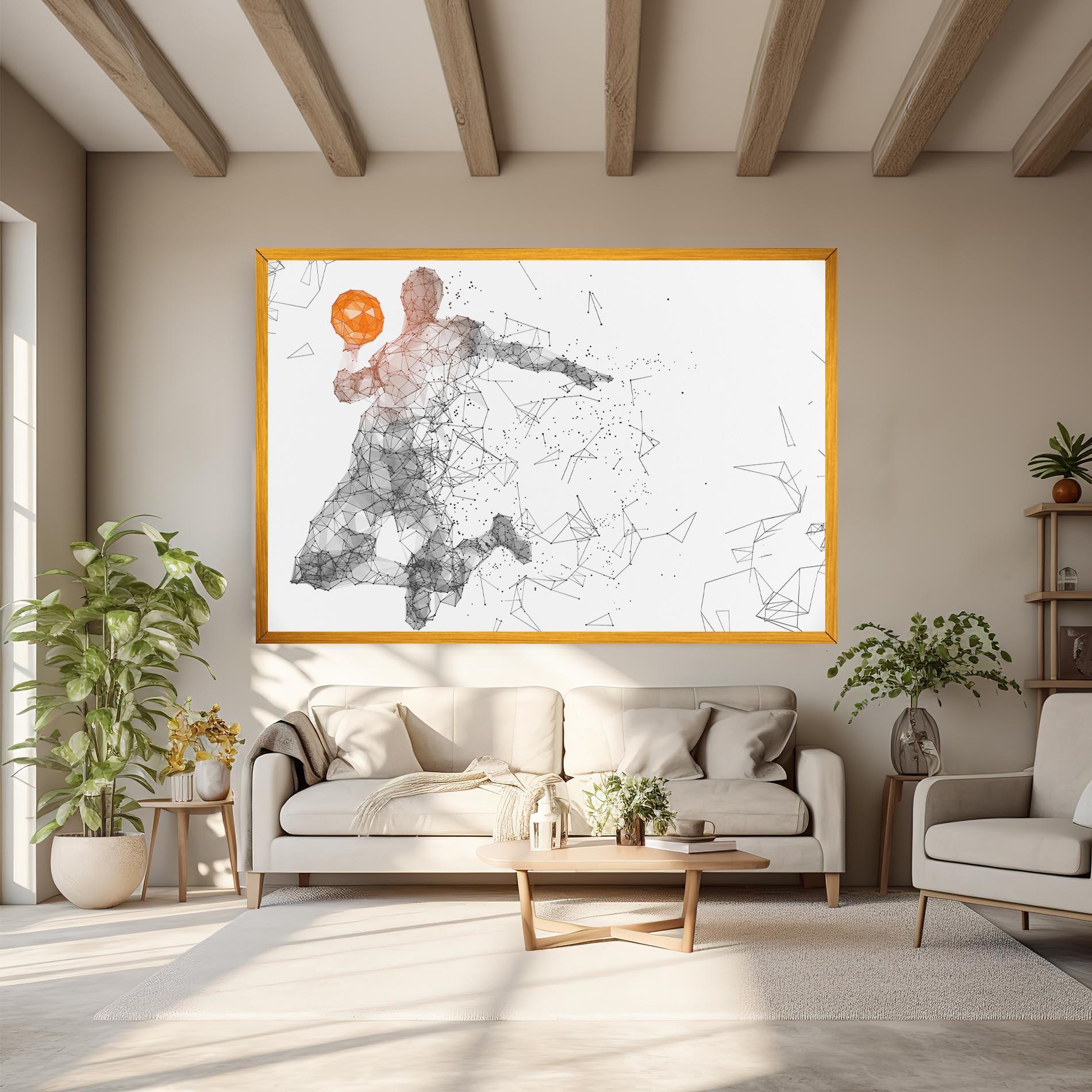 Tablou Canvas Orange Line Basket mockup 6