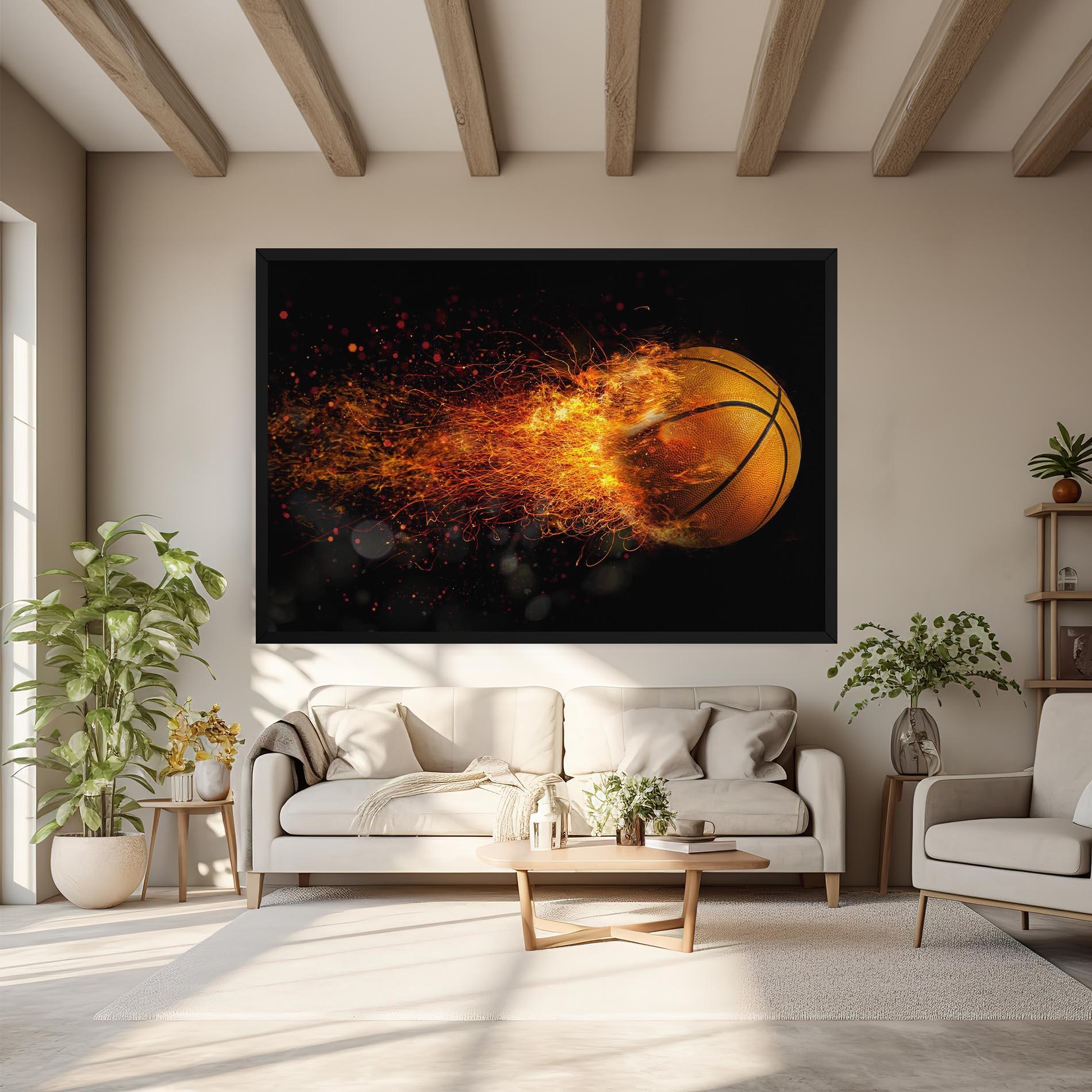 Tablou Canvas Basket Ball Flame mockup 6