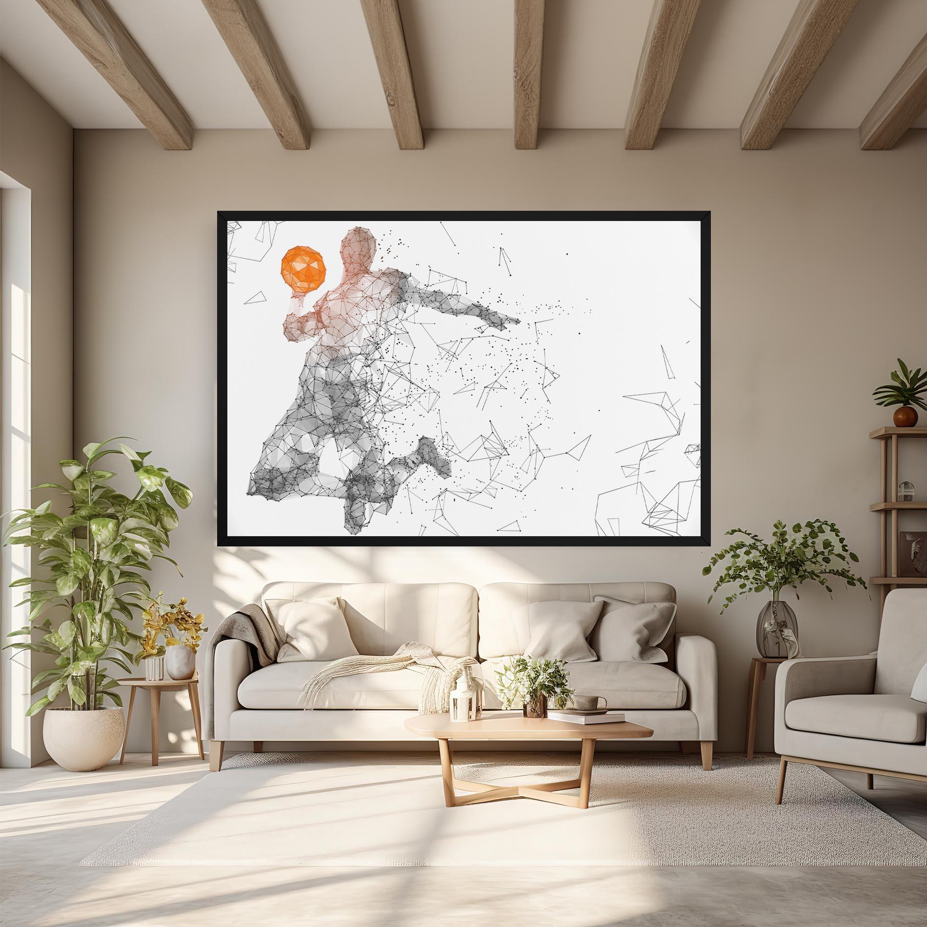 Tablou Canvas Orange Line Basket mockup 6
