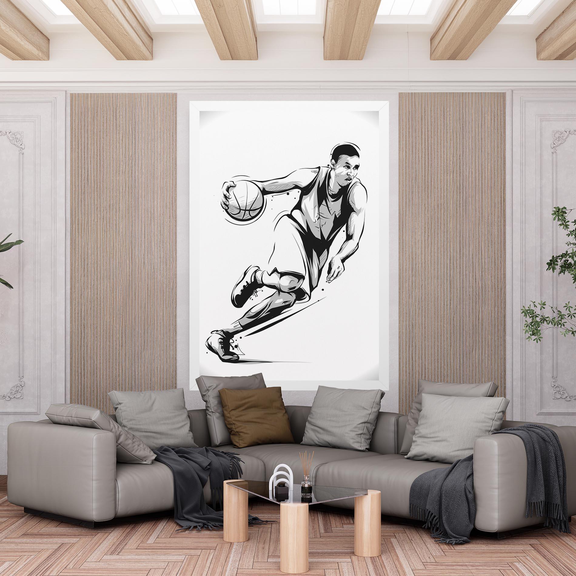 Tablou Canvas Basketball Player Line mockup 6