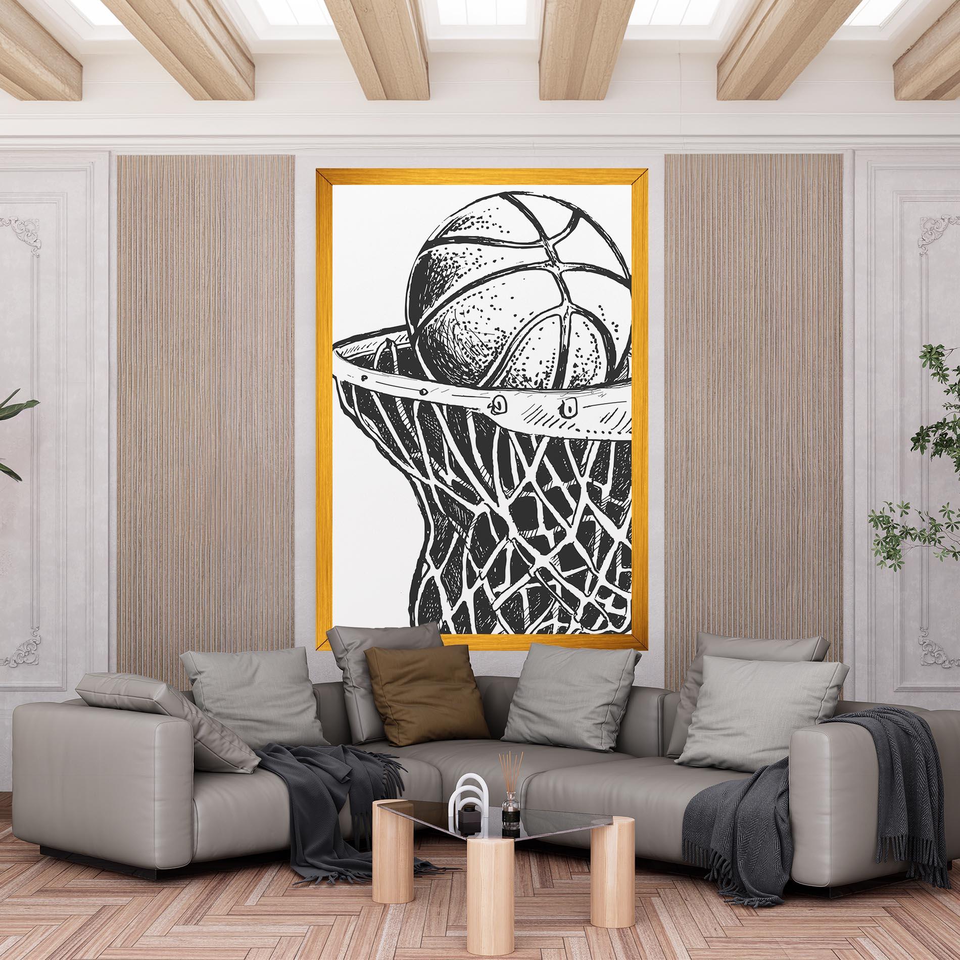 Tablou Canvas Basketball Grey Hoop mockup 6