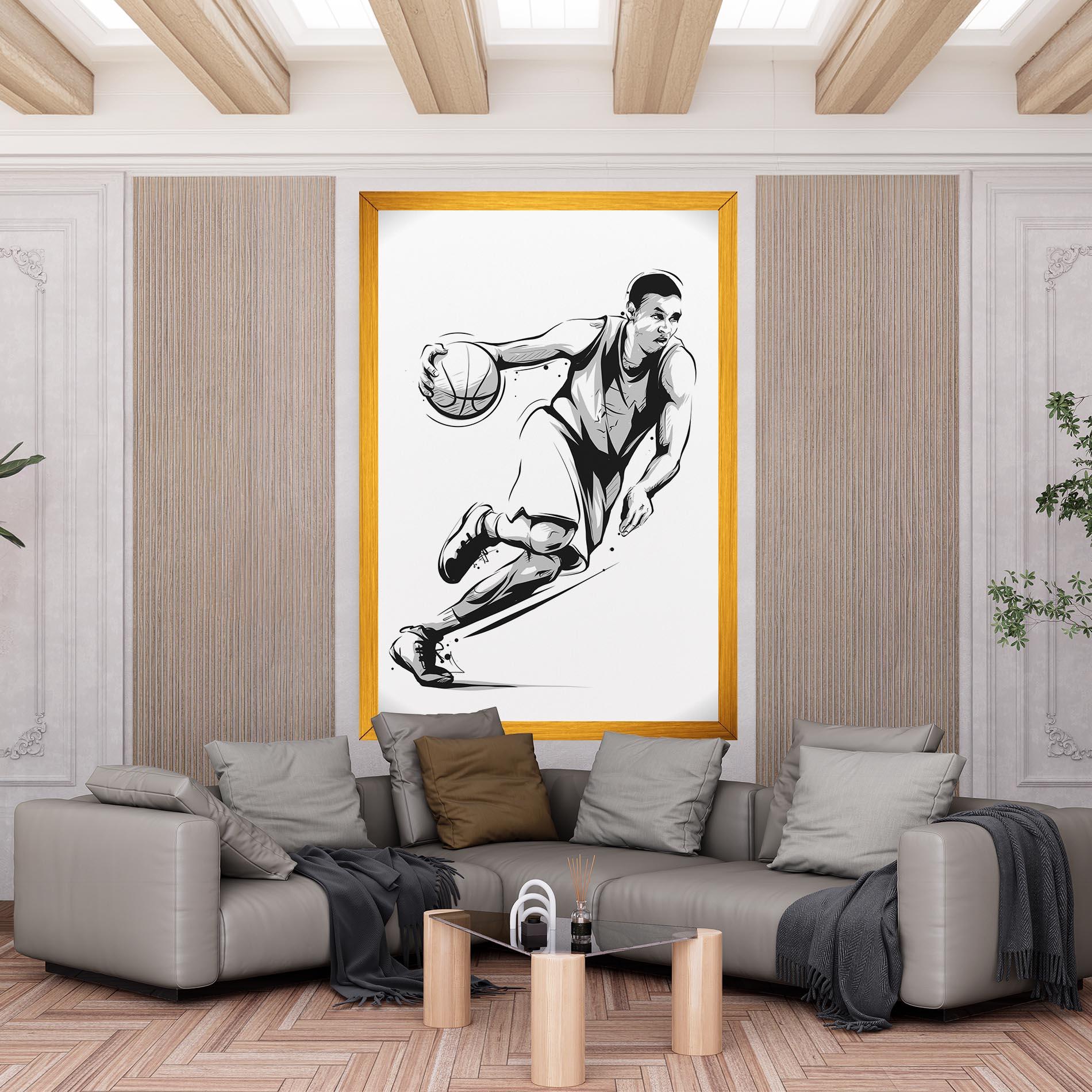 Tablou Canvas Basketball Player Line mockup 6