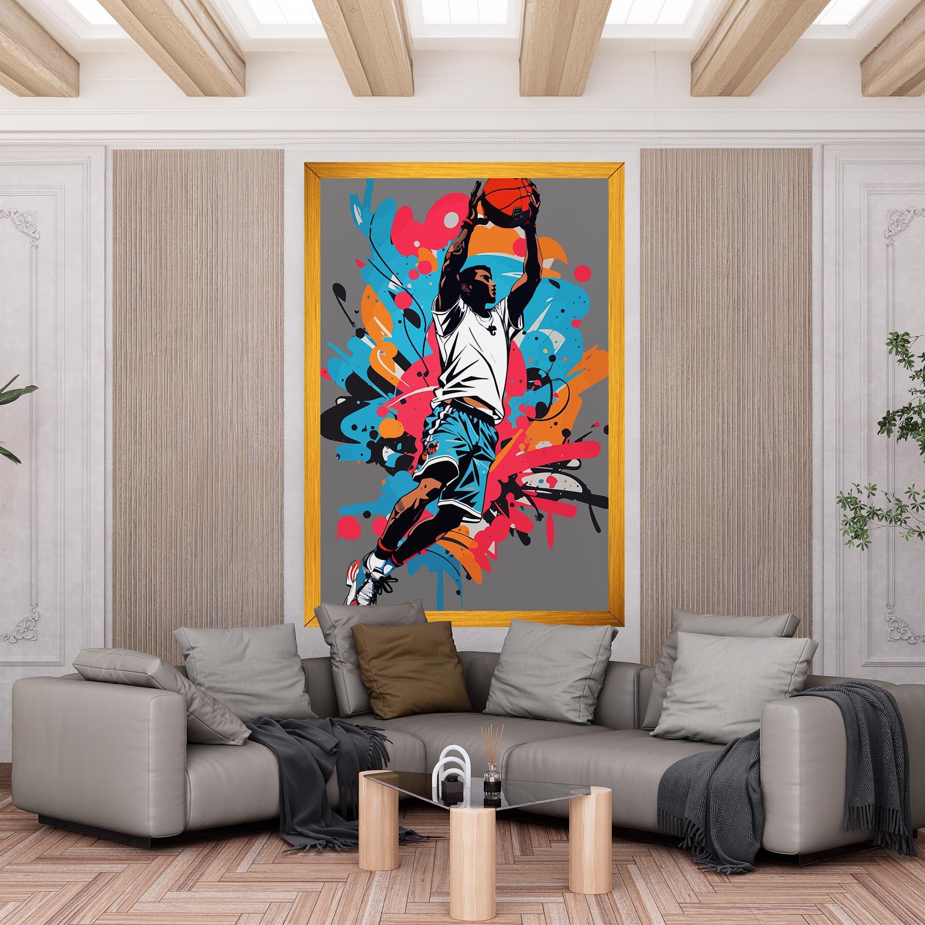 Tablou Canvas Blue Red Basket mockup 6