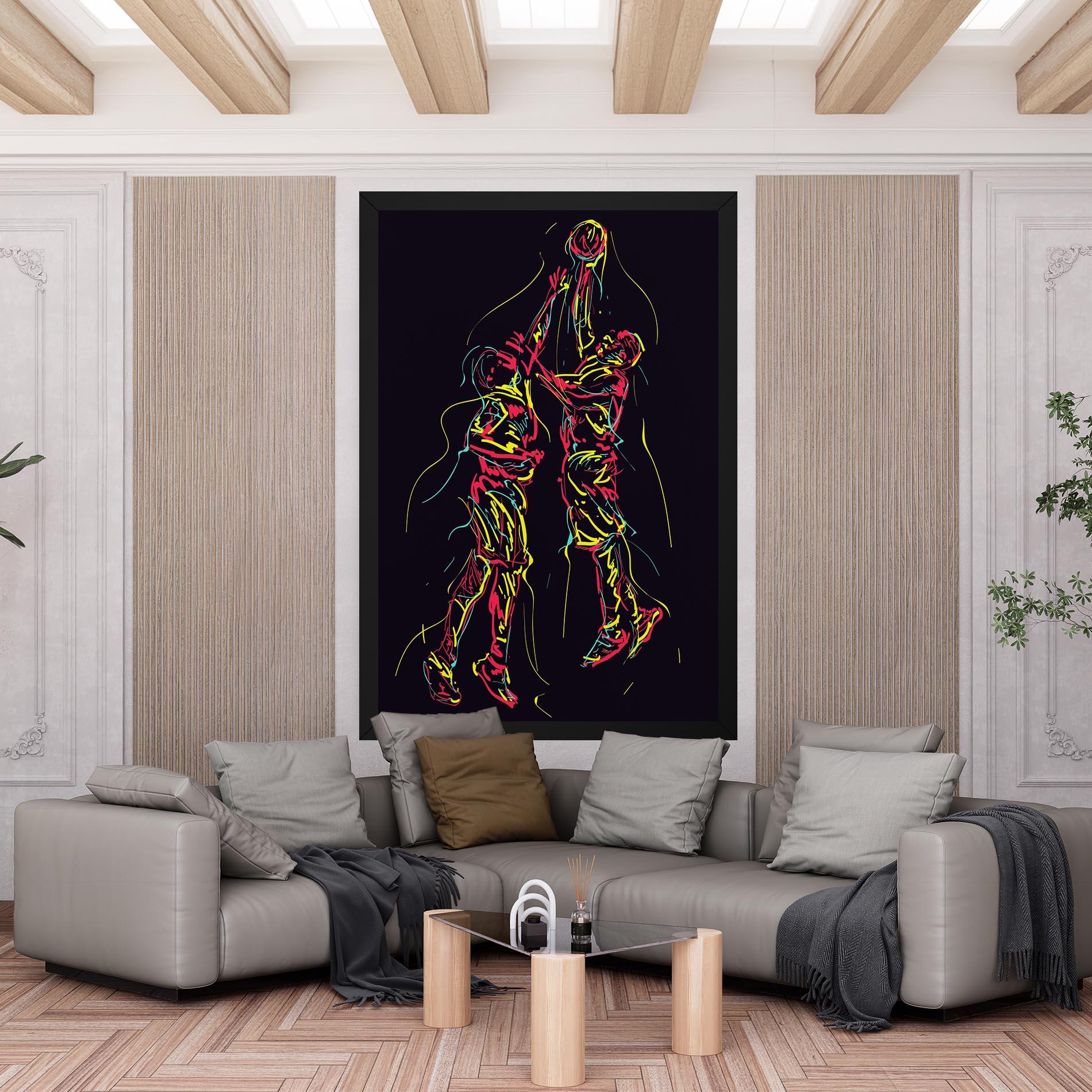 Tablou Canvas Basket Line Jump mockup 6