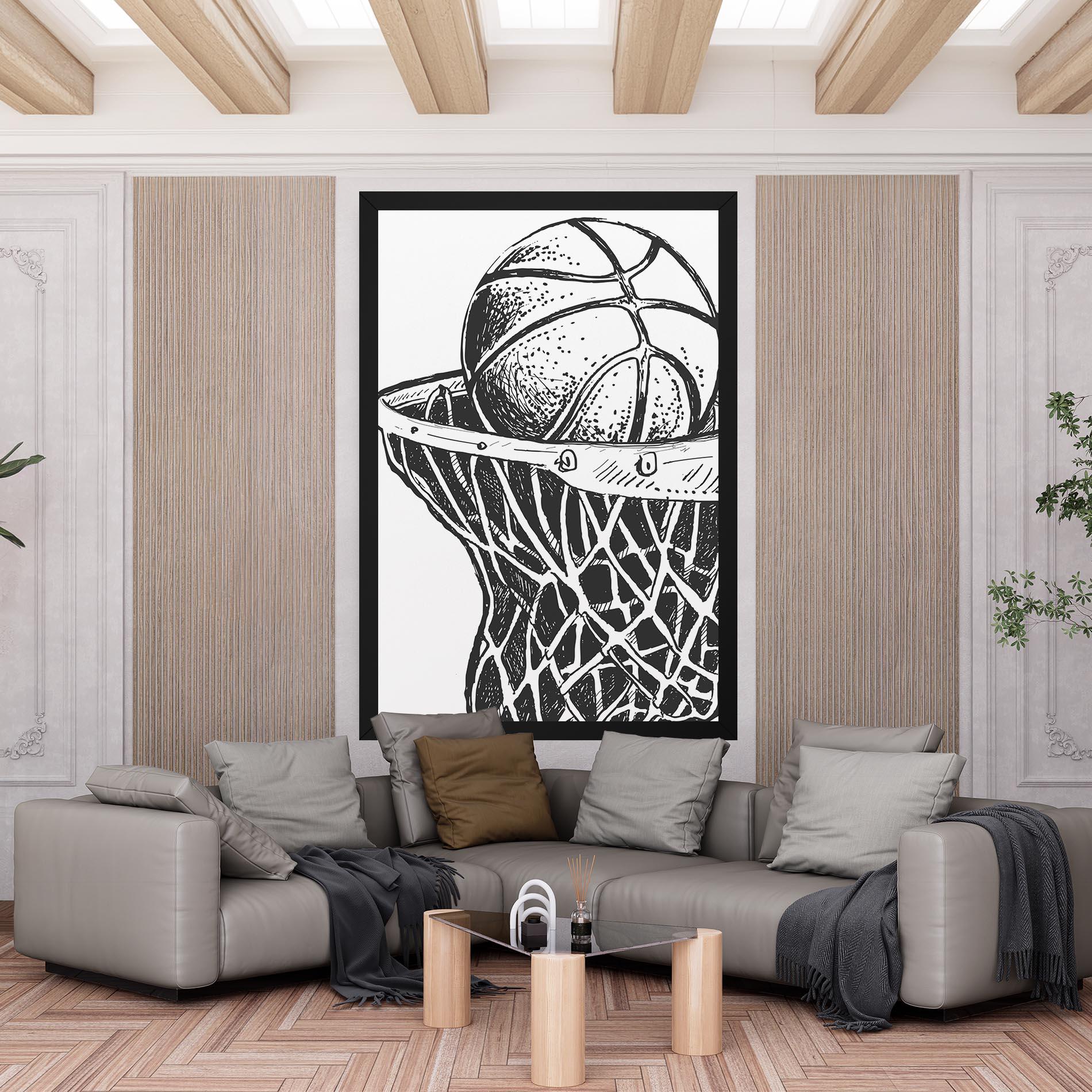 Tablou Canvas Basketball Grey Hoop mockup 6