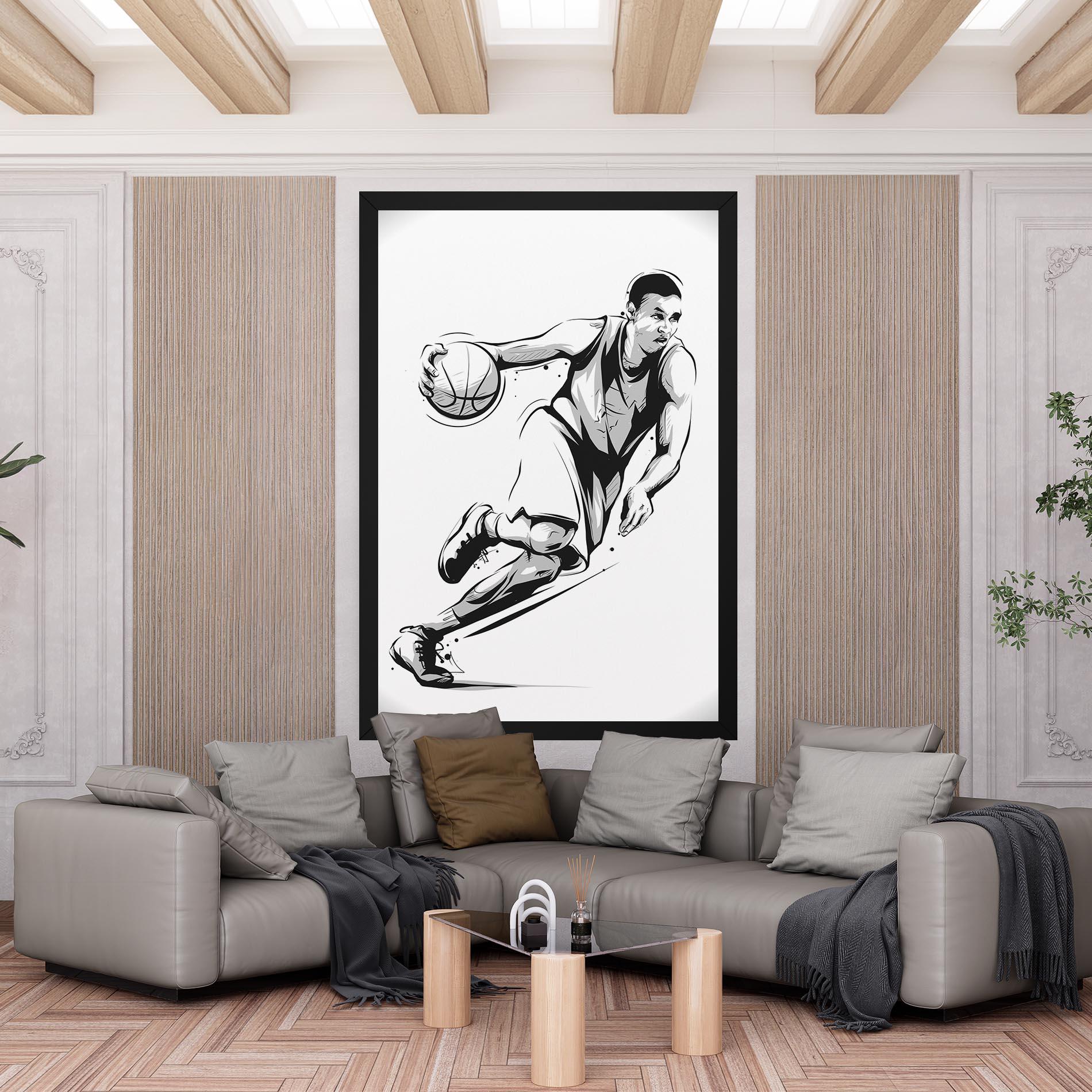 Tablou Canvas Basketball Player Line mockup 6