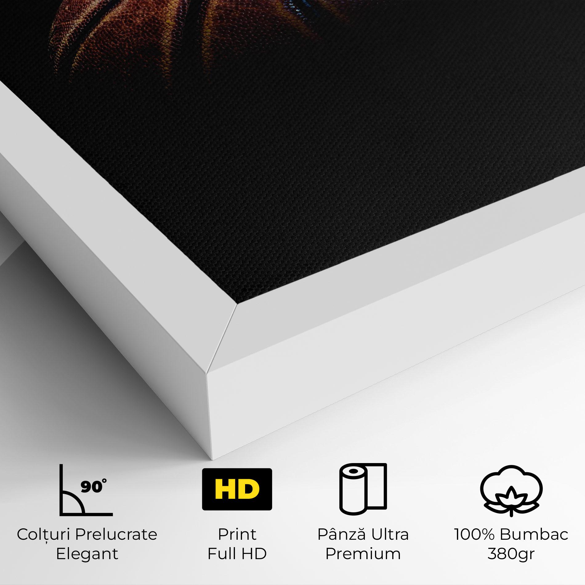 Tablou Canvas Basketball Ball In Dark mockup 4