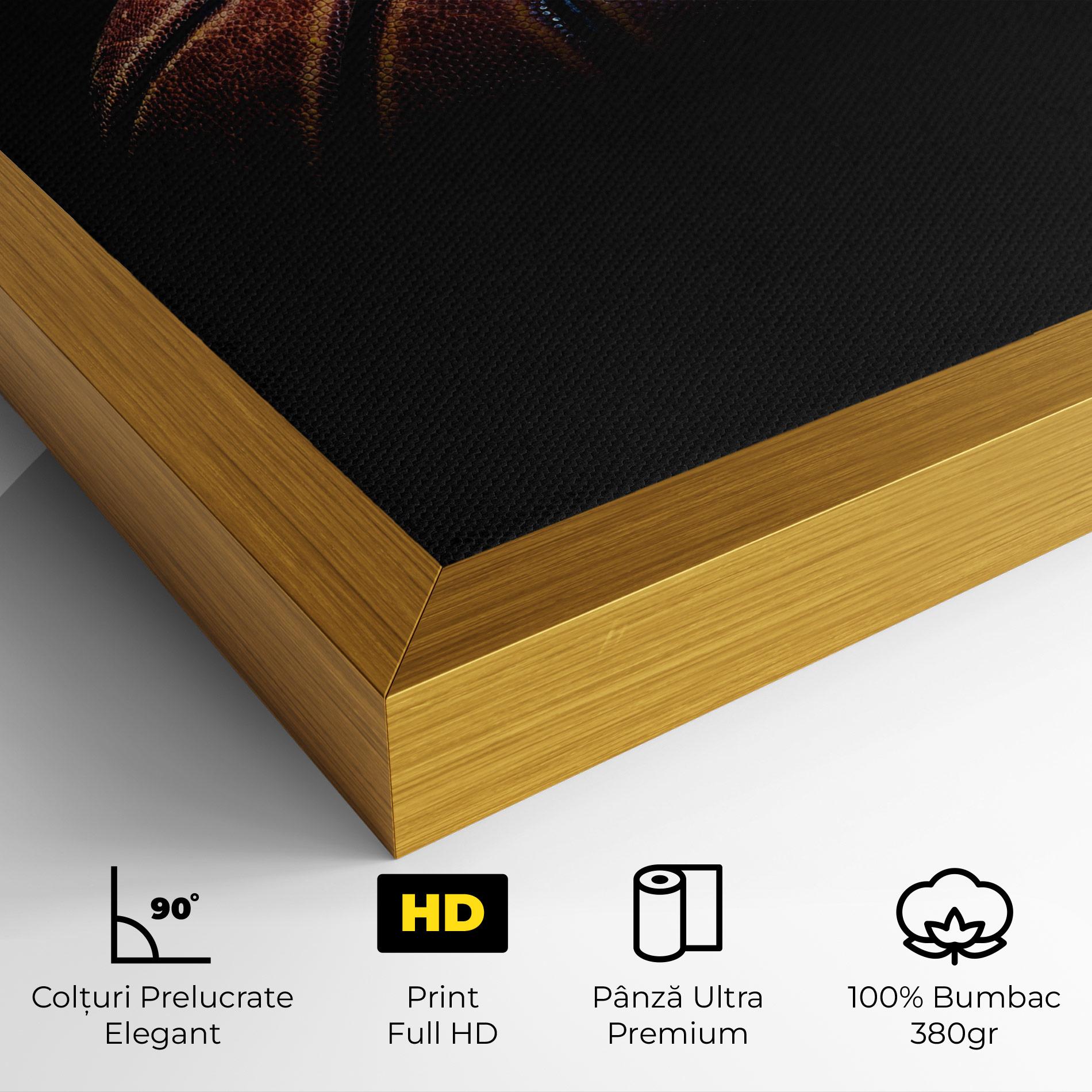 Tablou Canvas Basketball Ball In Dark mockup 4