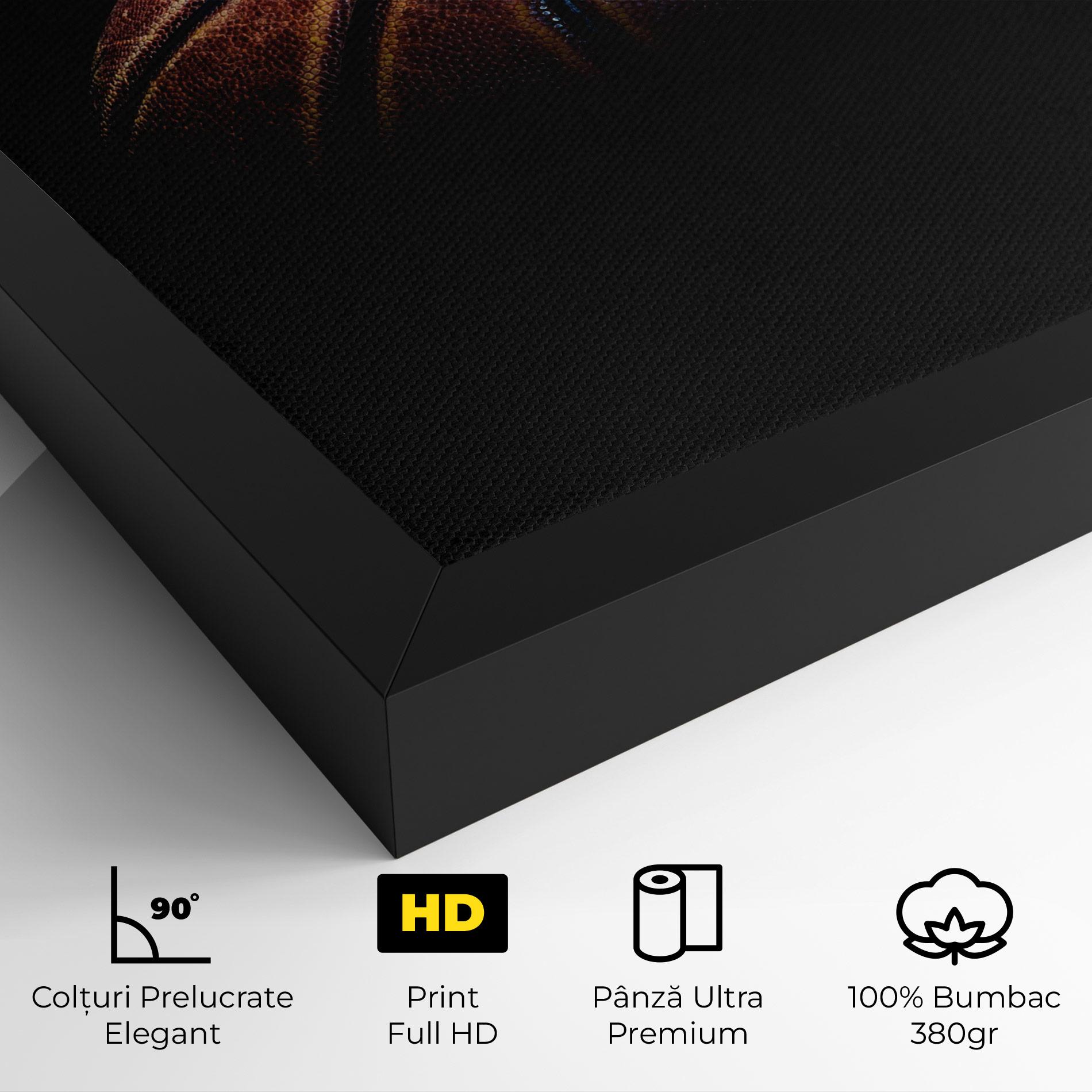 Tablou Canvas Basketball Ball In Dark mockup 4