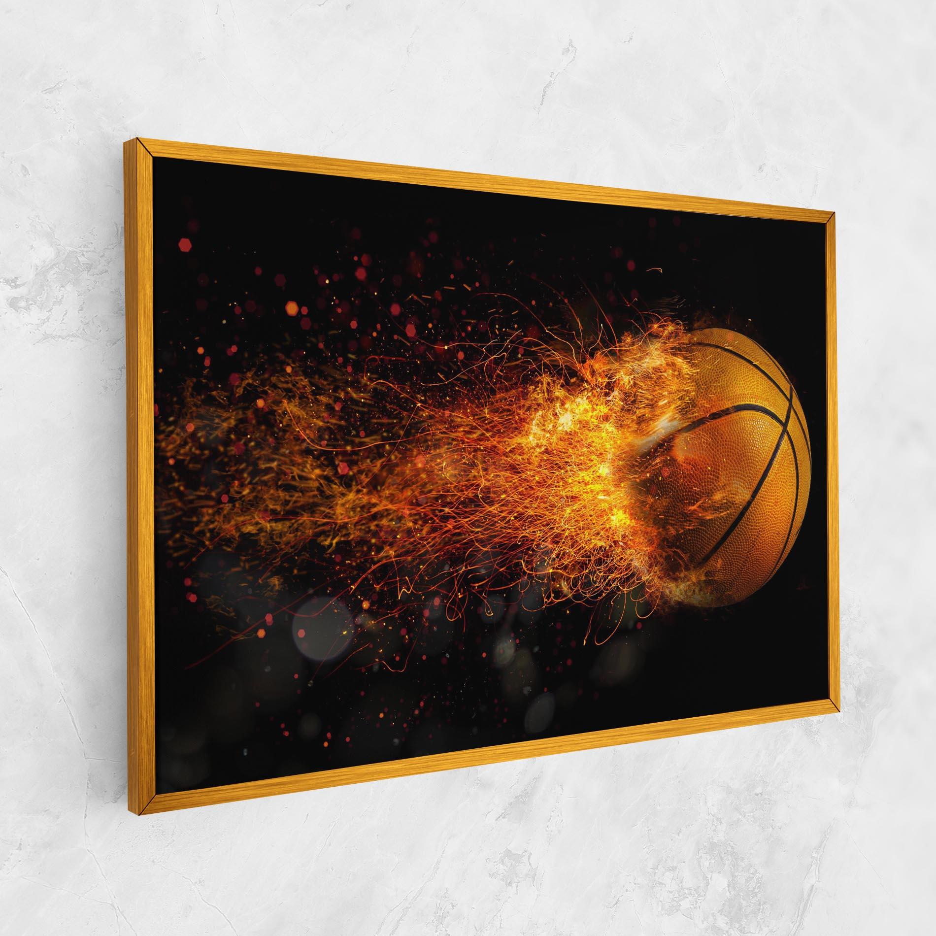 Tablou Canvas Basket Ball Flame mockup 1