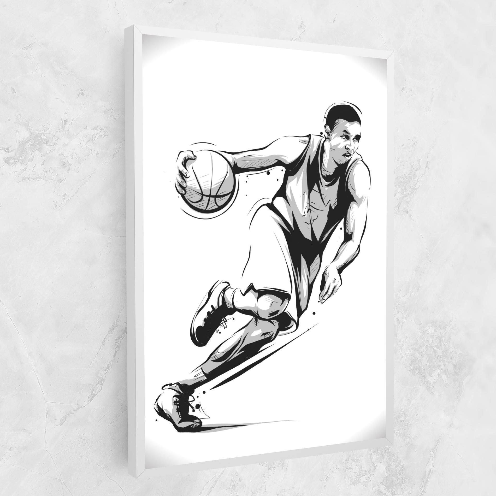 Tablou Canvas Basketball Player Line mockup 1