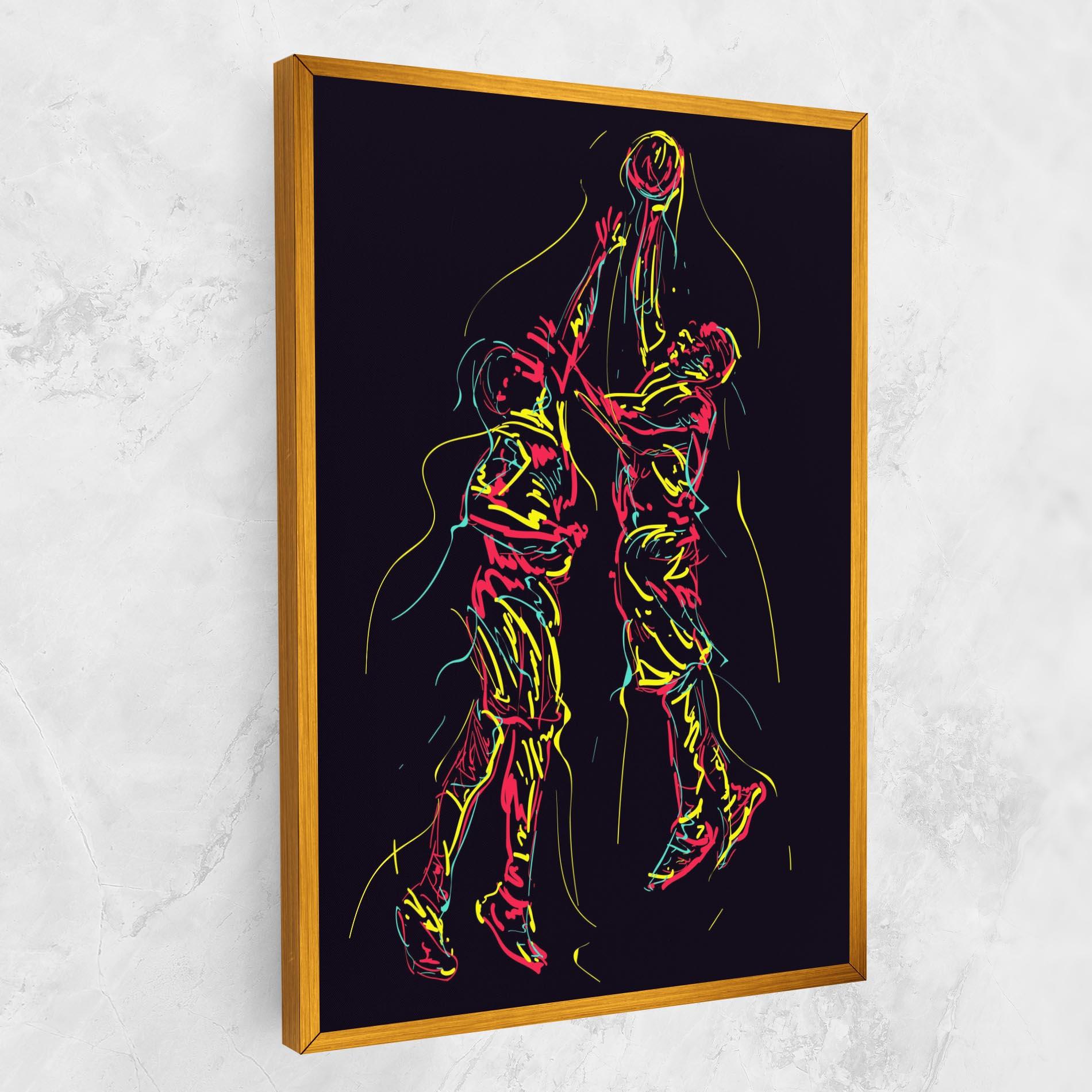 Tablou Canvas Basket Line Jump mockup 1