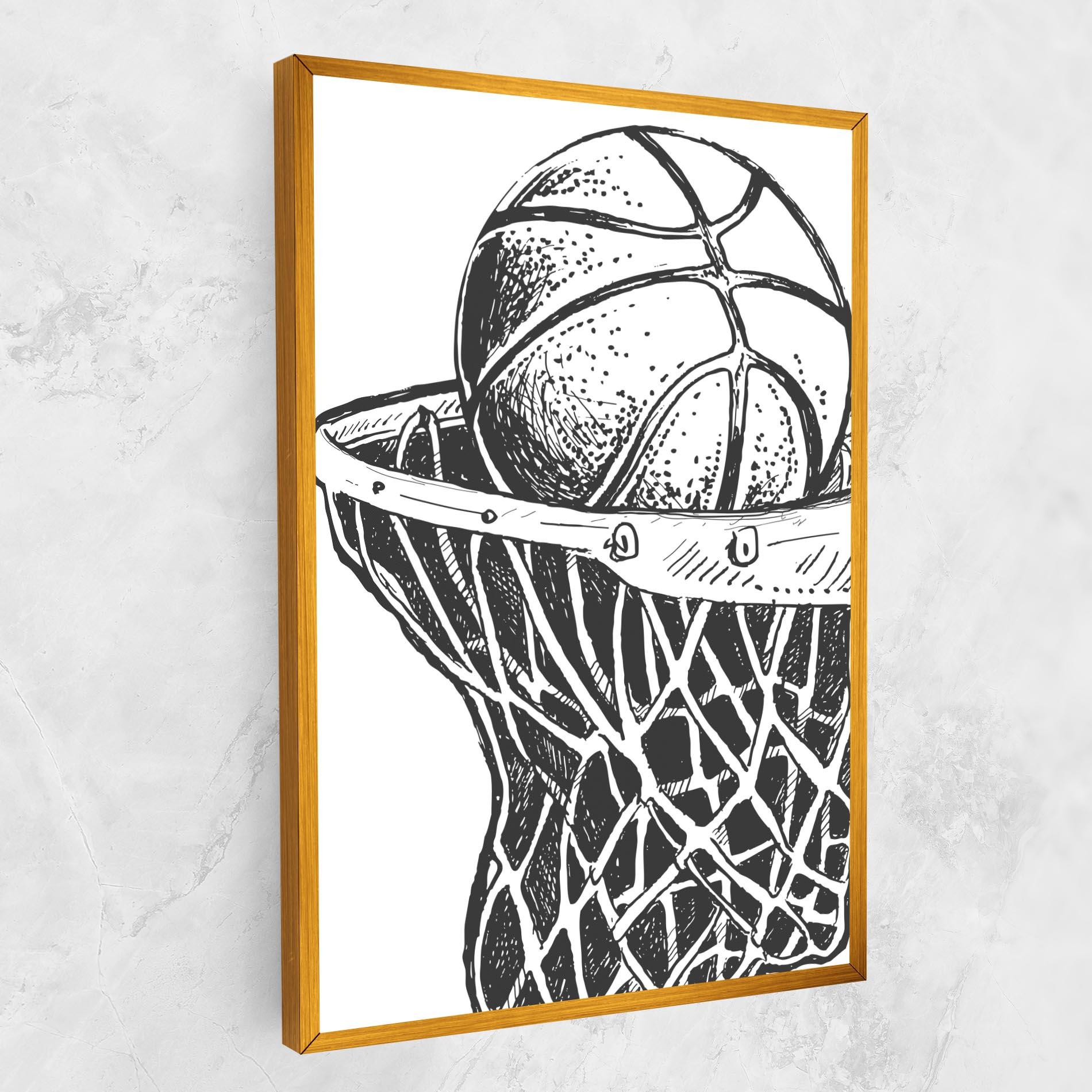 Tablou Canvas Basketball Grey Hoop mockup 1
