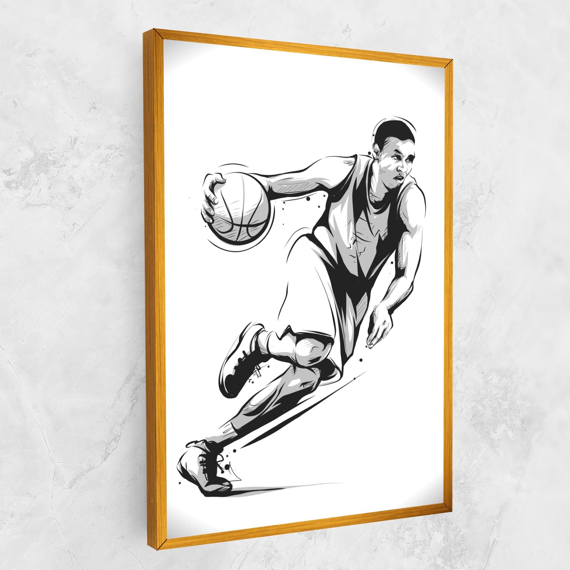 Tablou Canvas Basketball Player Line mockup 1