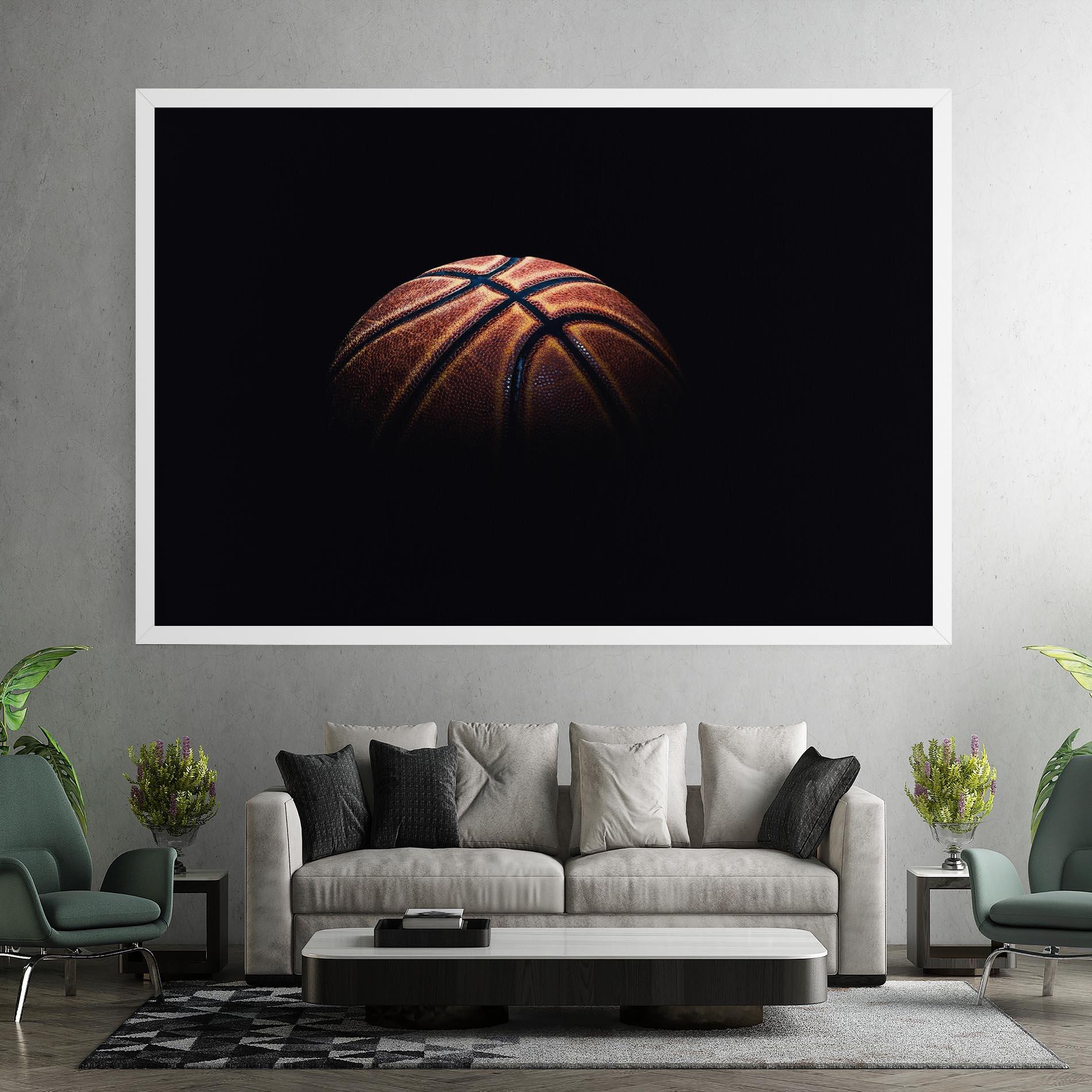Tablou Canvas Basketball Ball In Dark mockup 7