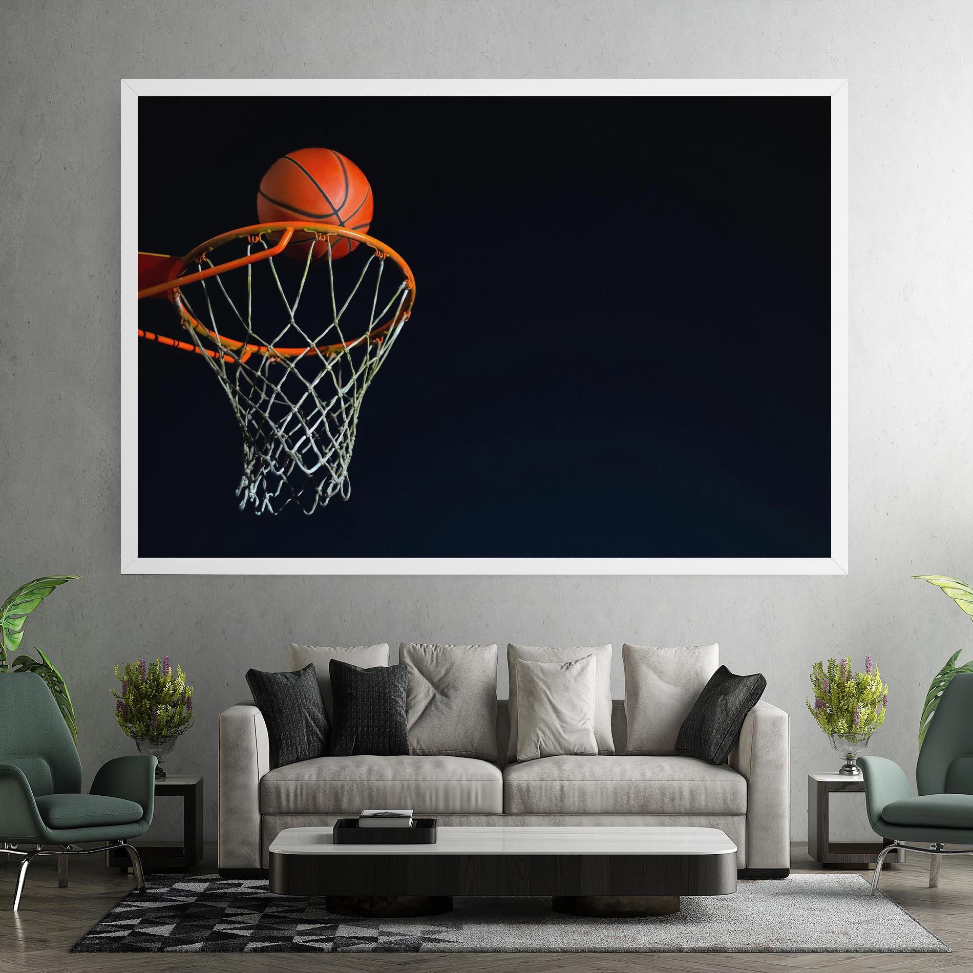 Tablou Canvas Basketball Hoop On Black mockup 7