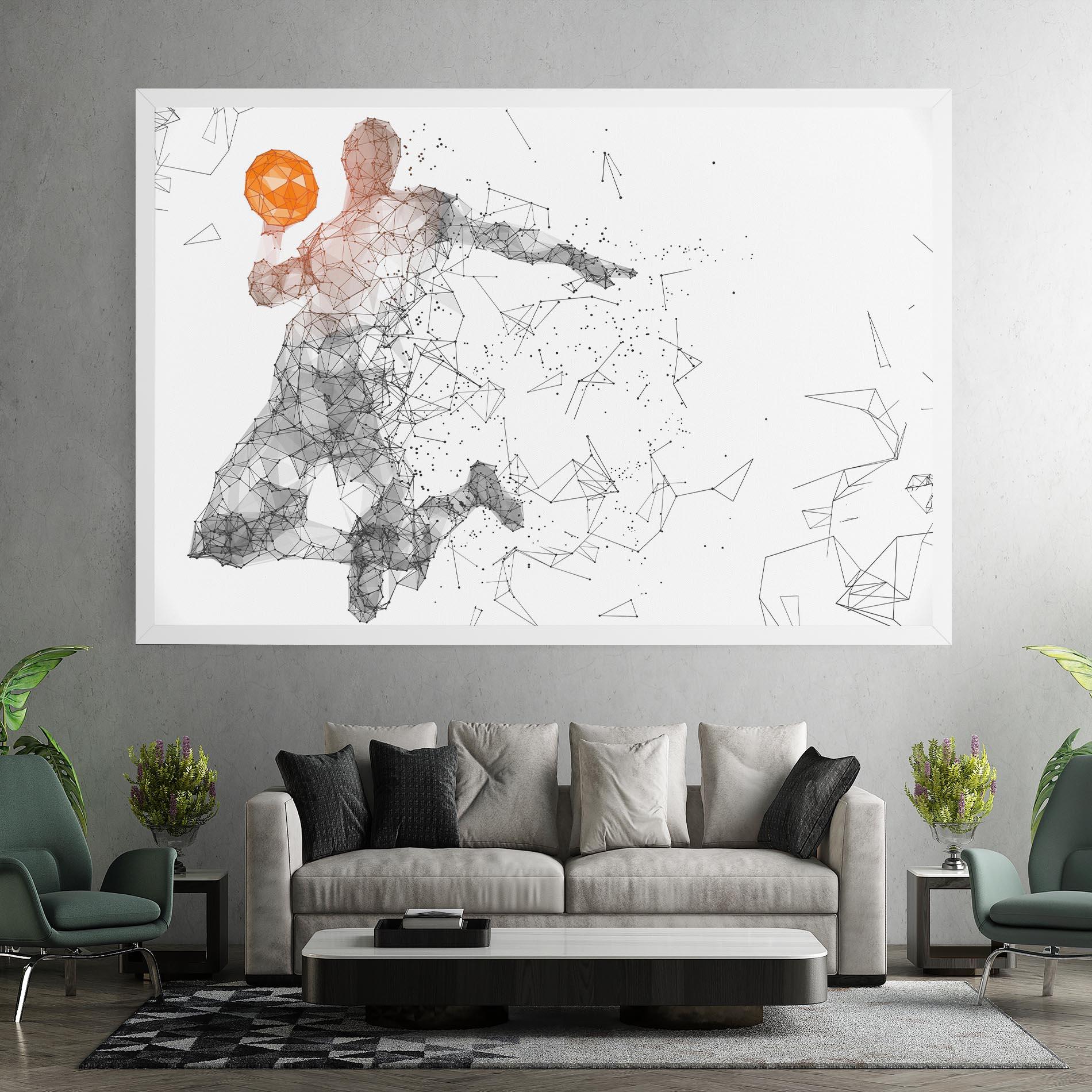 Tablou Canvas Orange Line Basket mockup 7