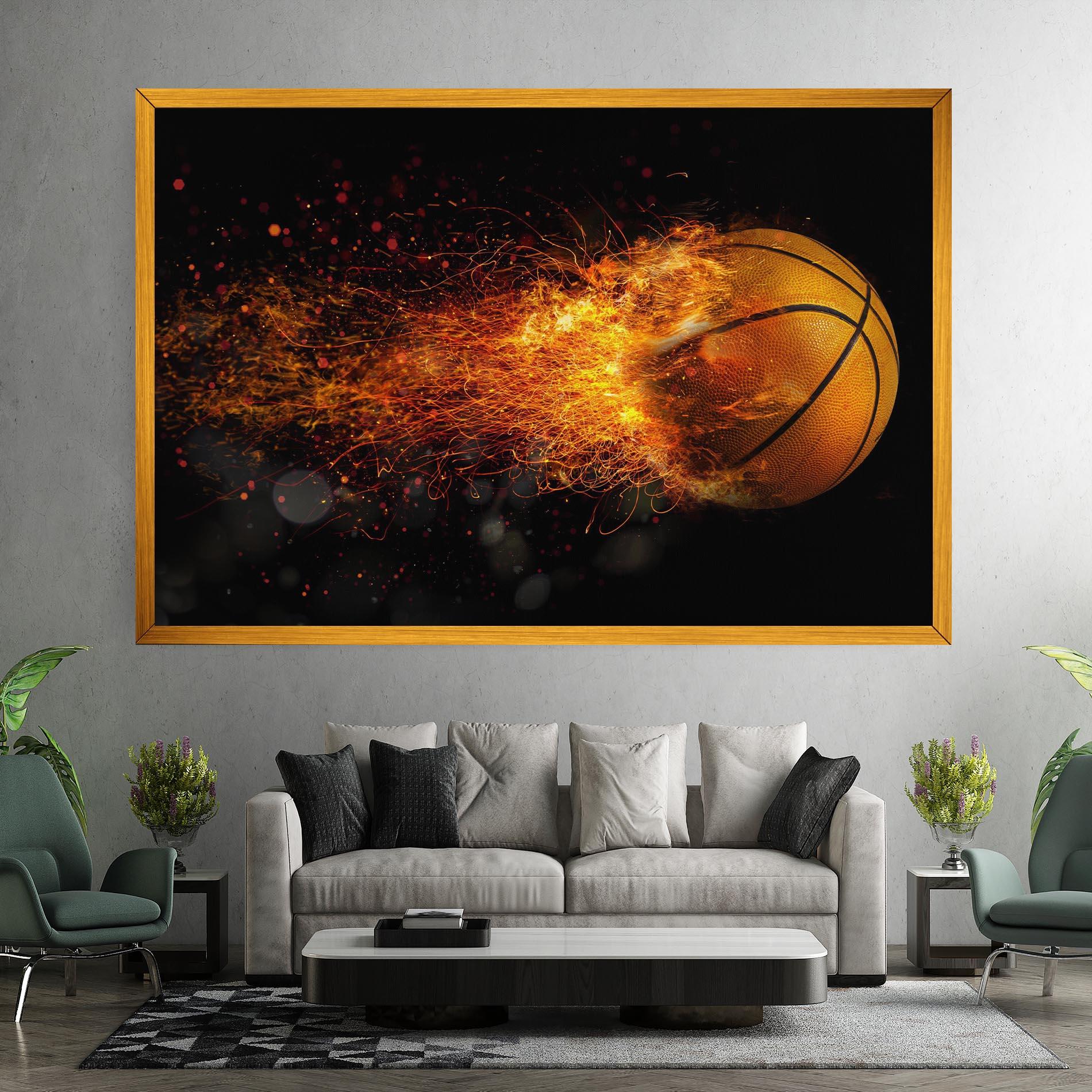 Tablou Canvas Basket Ball Flame mockup 7
